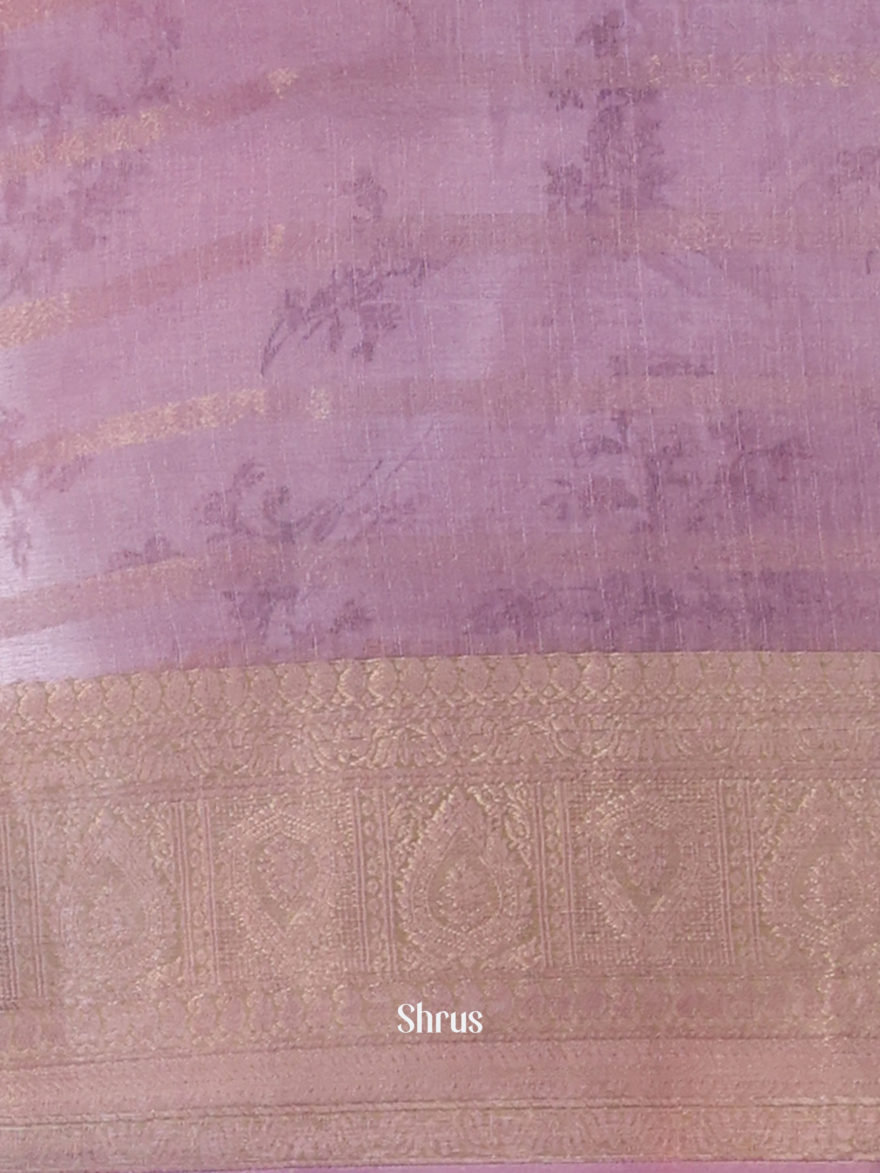 Lavender - Semi Organza Saree - Shop on Shrus.com