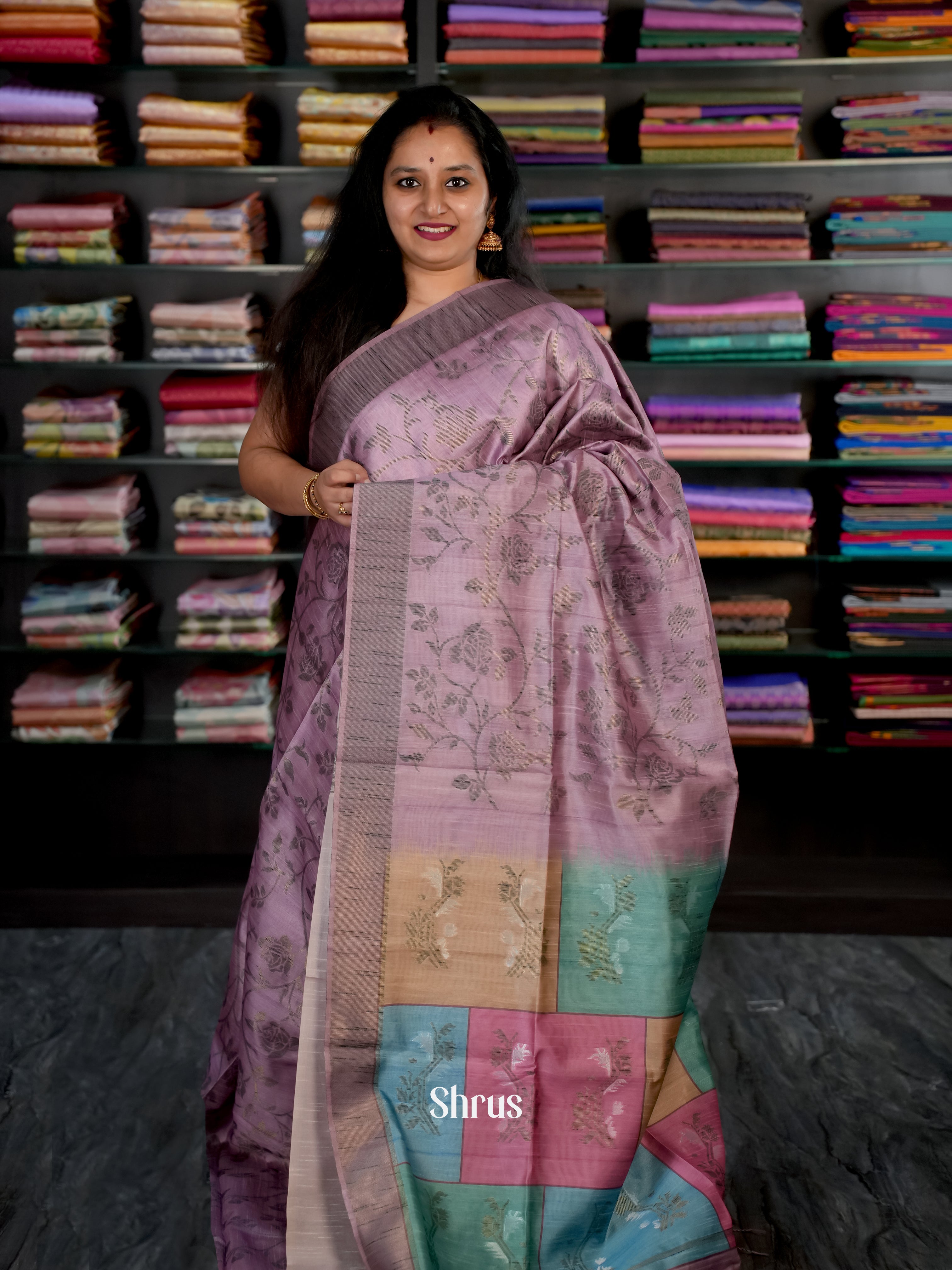 Purple - Champa semi tussar - Shop on Shrus.com