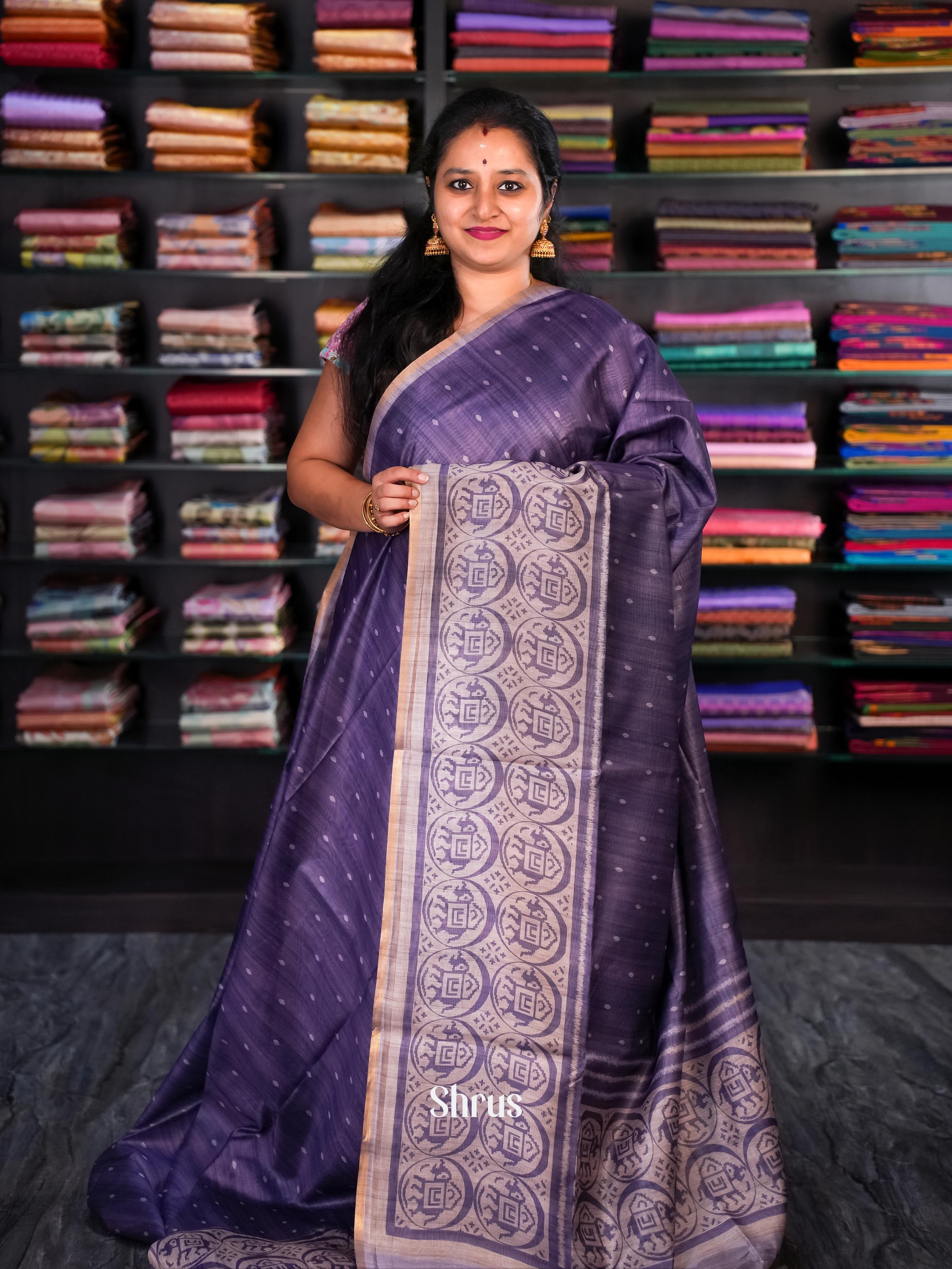 Violet & Lavender - Champa semi tussar - Shop on Shrus.com