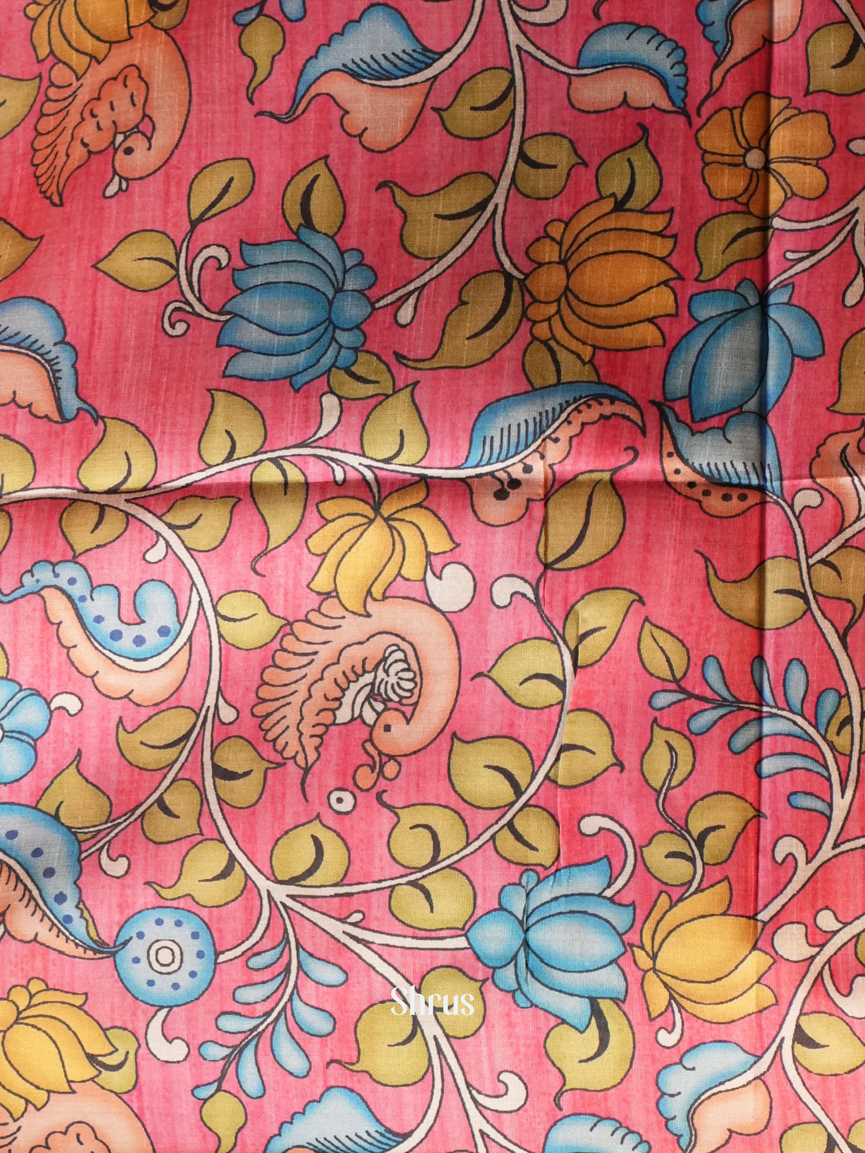 Brown & Red - Champa semi tussar - Shop on Shrus.com