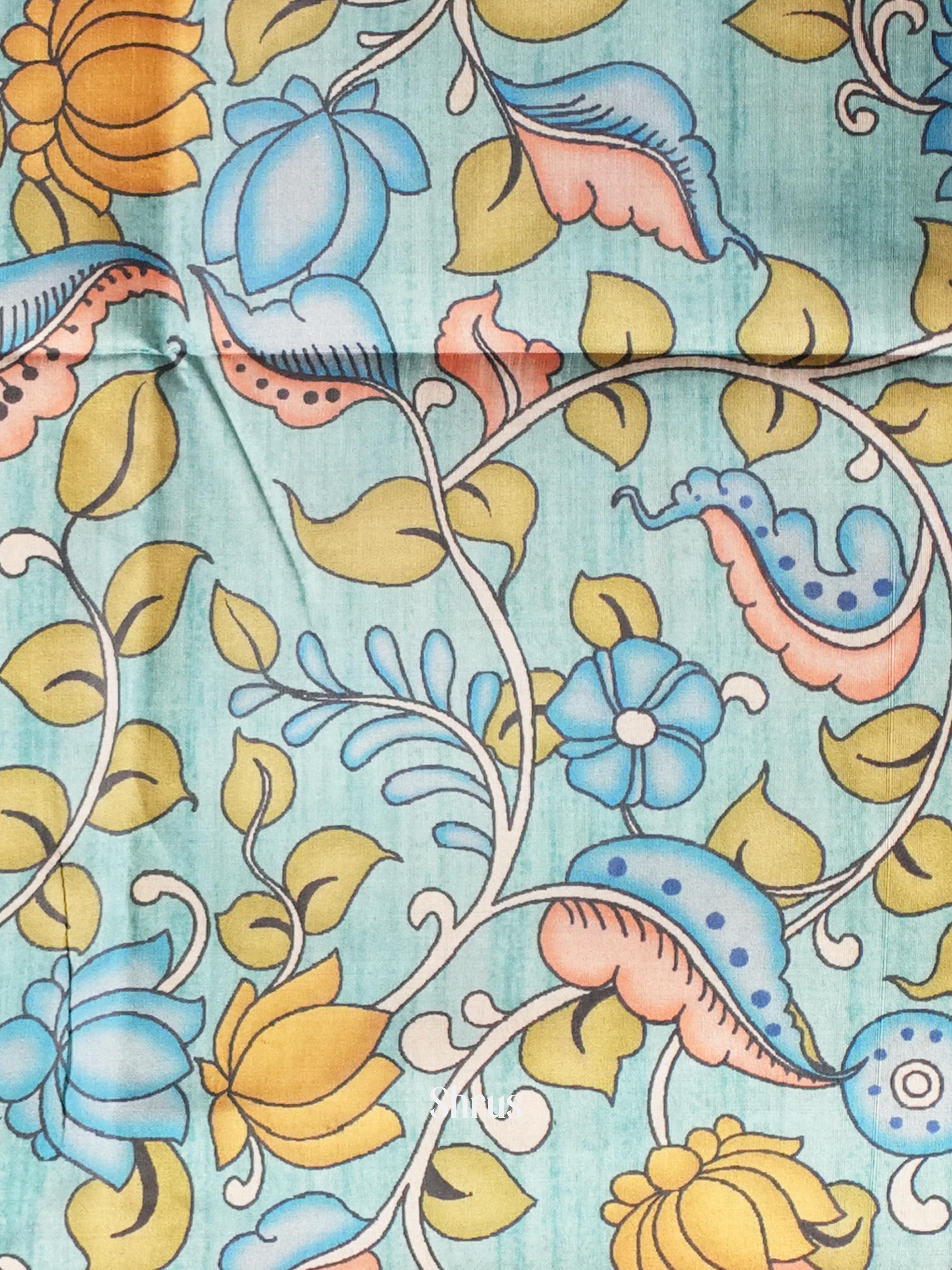 Maroon & Teal - Champa semi tussar - Shop on Shrus.com