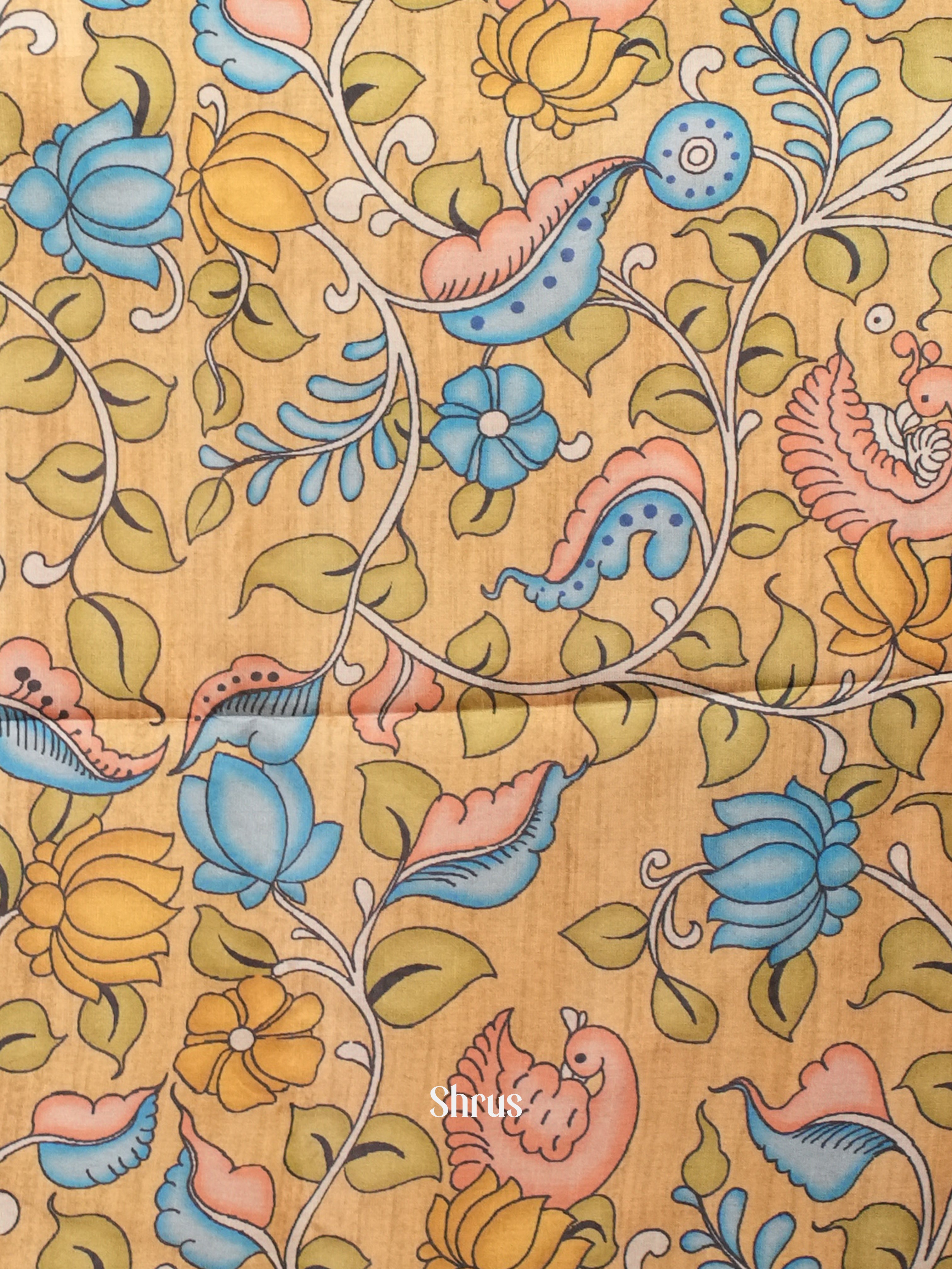 Grey & Orange - Champa semi tussar Saree - Shop on Shrus.com