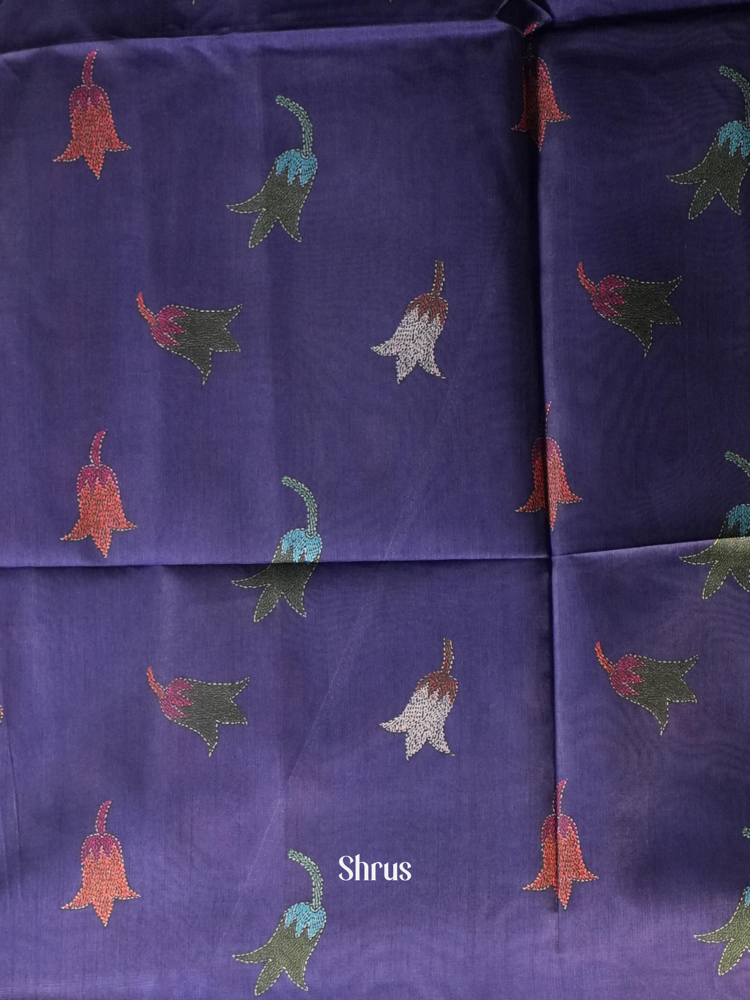 Grey & Blue - Champa semi tussar - Shop on Shrus.com