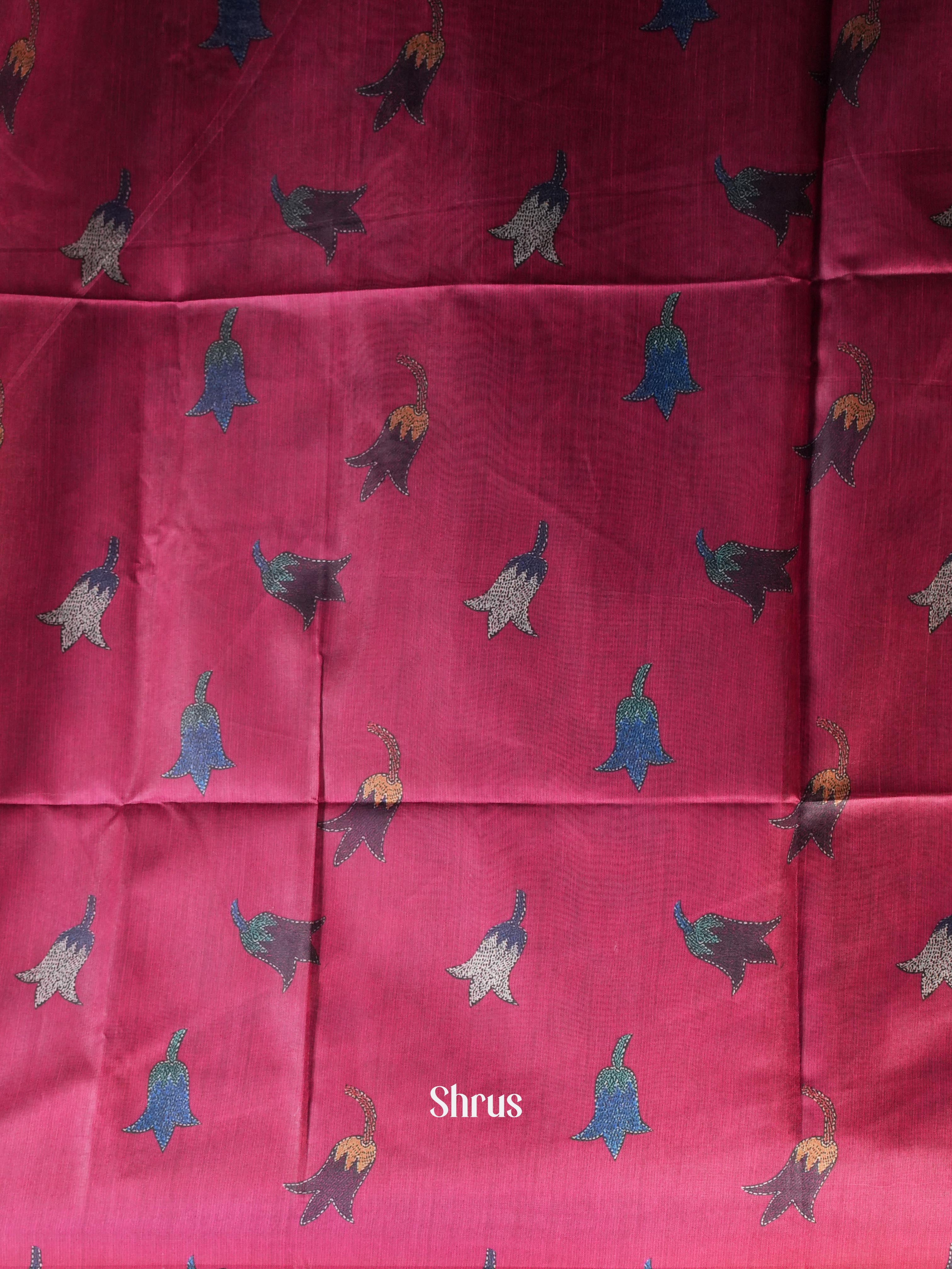 Grey & Maroon - Champa semi tussar - Shop on Shrus.com