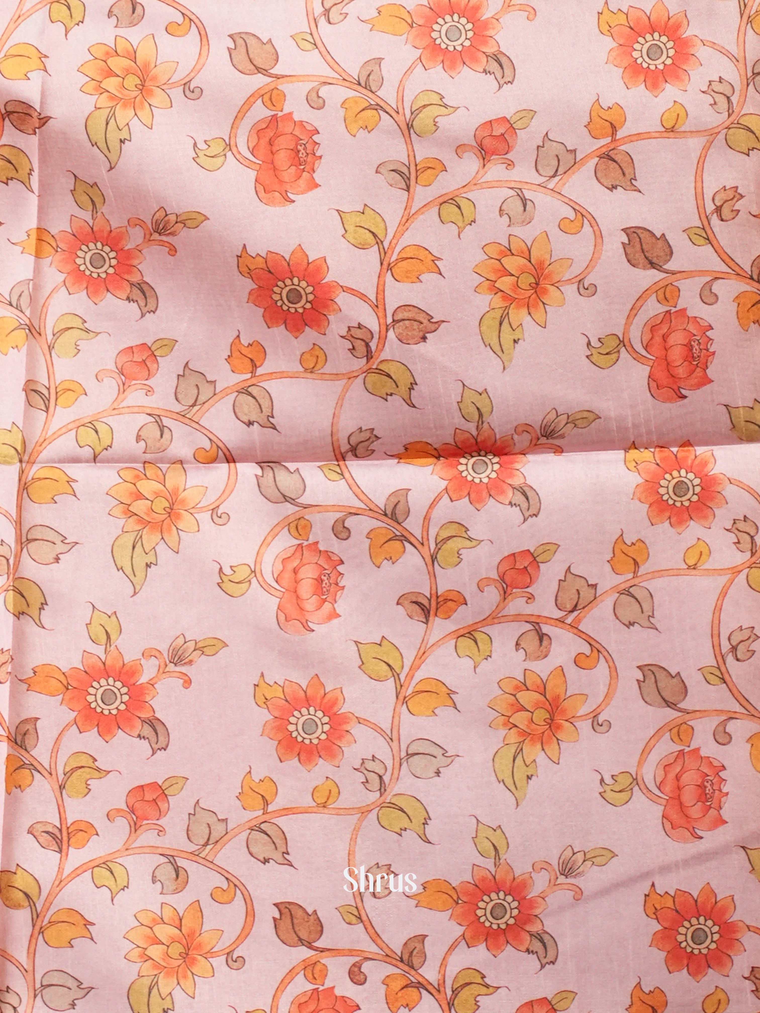 Blue & Pink - Champa semi tussar Saree - Shop on Shrus.com