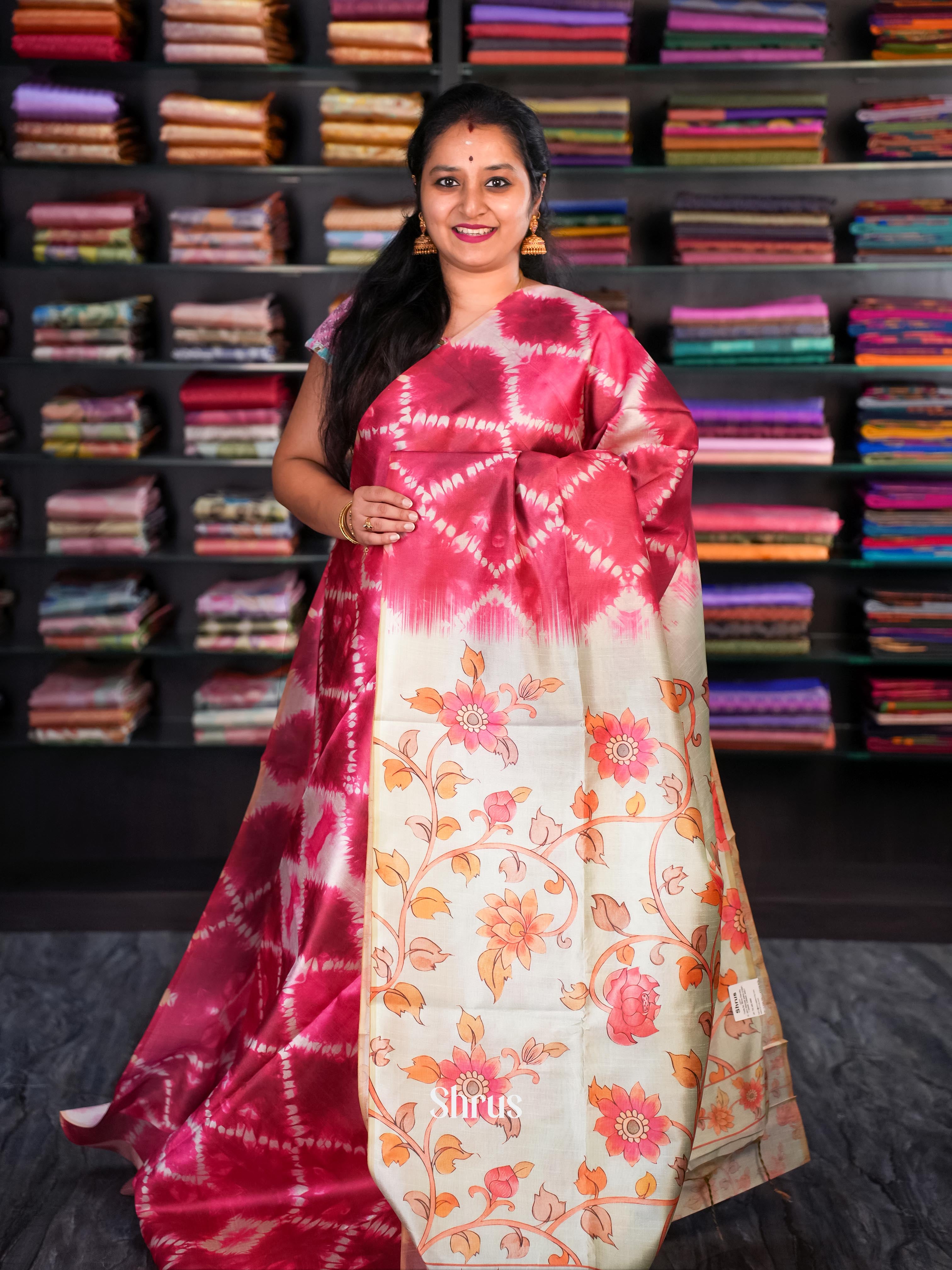 Maroon & Teal Green - Champa semi tussar - Shop on Shrus.com