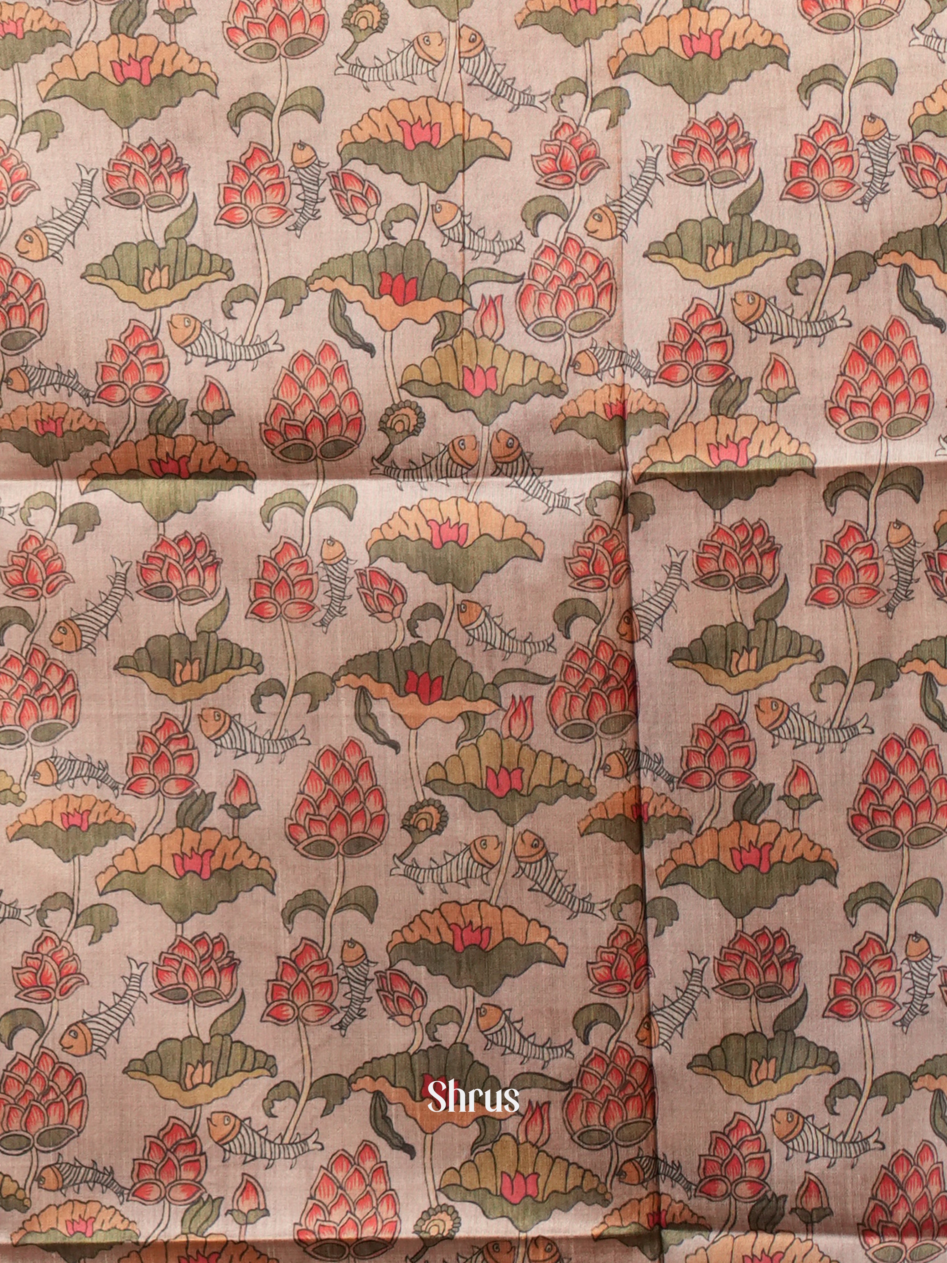 Brown & Cream - Champa semi tussar Saree - Shop on Shrus.com