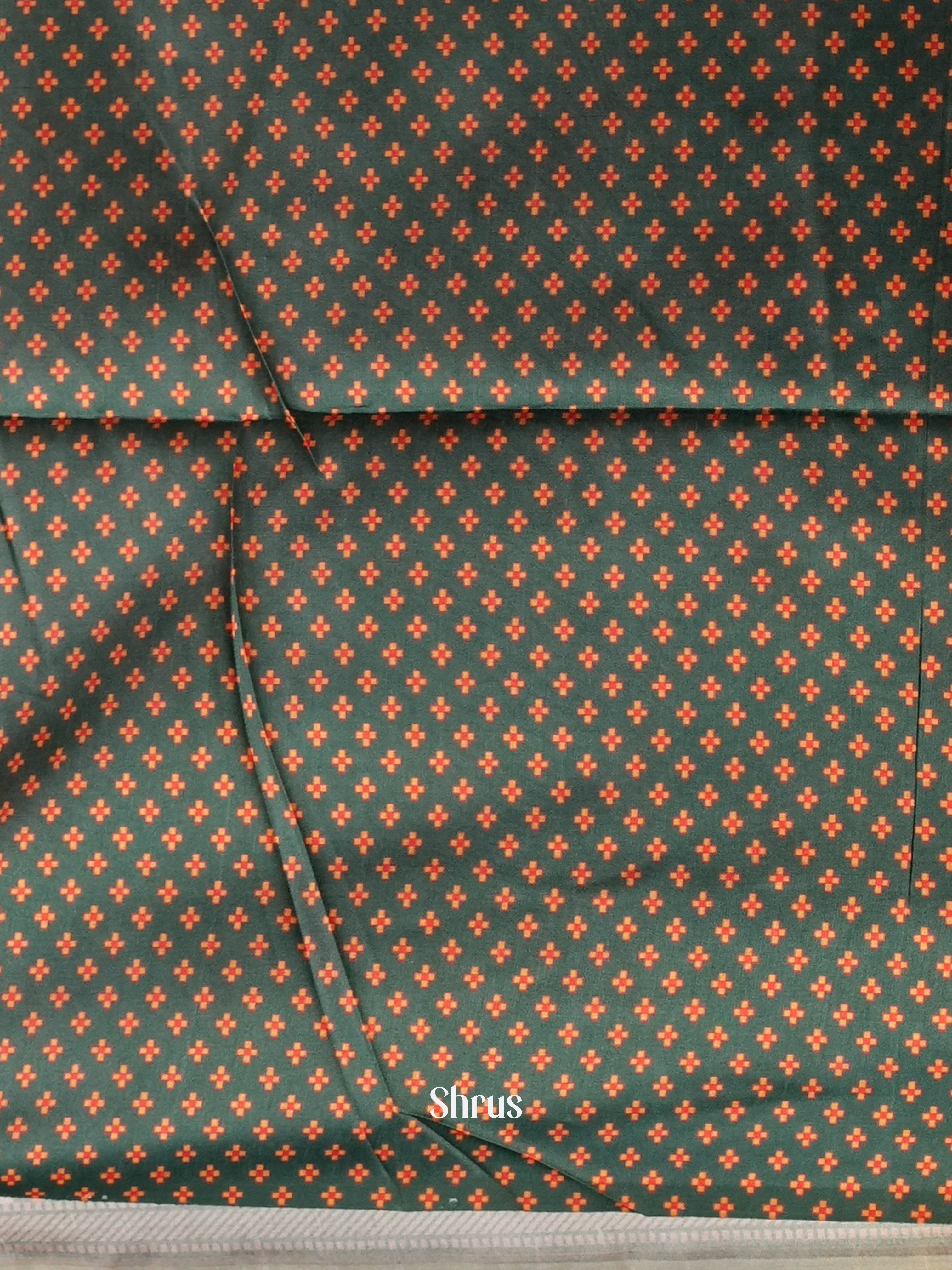 Cream & Green - Champa semi tussar Saree - Shop on Shrus.com