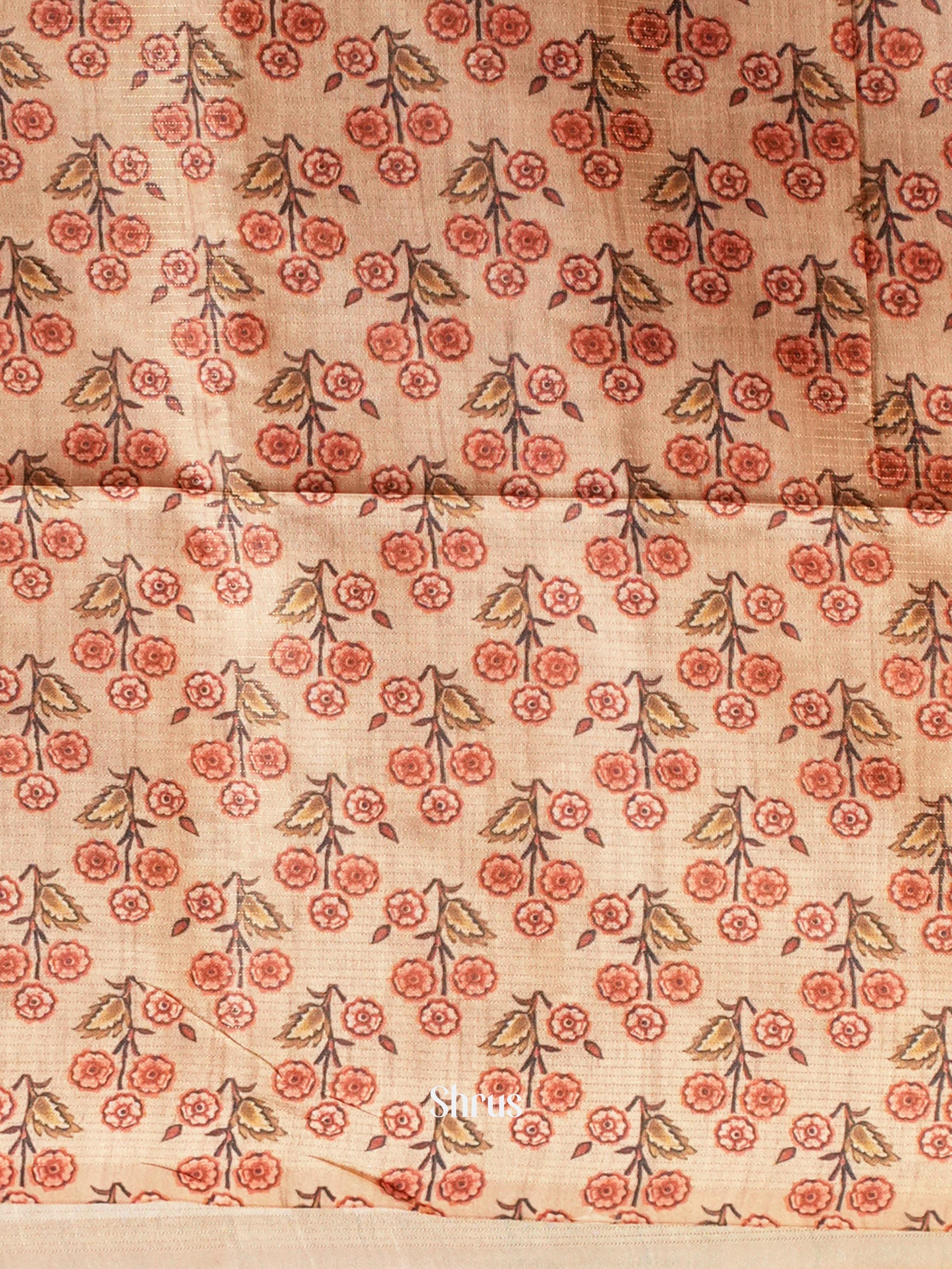 Brown & Cream- Champa Semi tussar Saree - Shop on Shrus.com