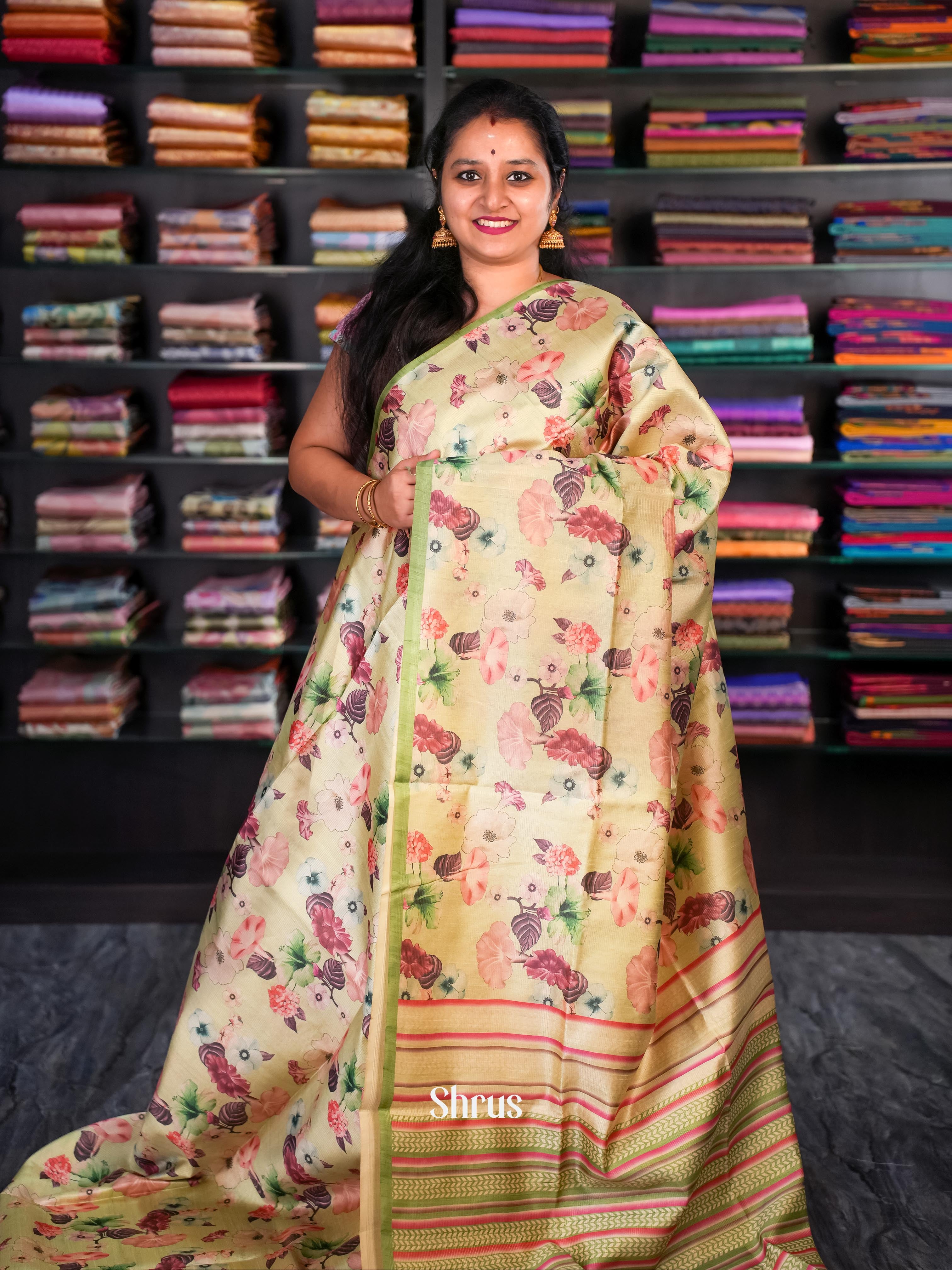 Elachi Green - Champa semi tussar - Shop on Shrus.com