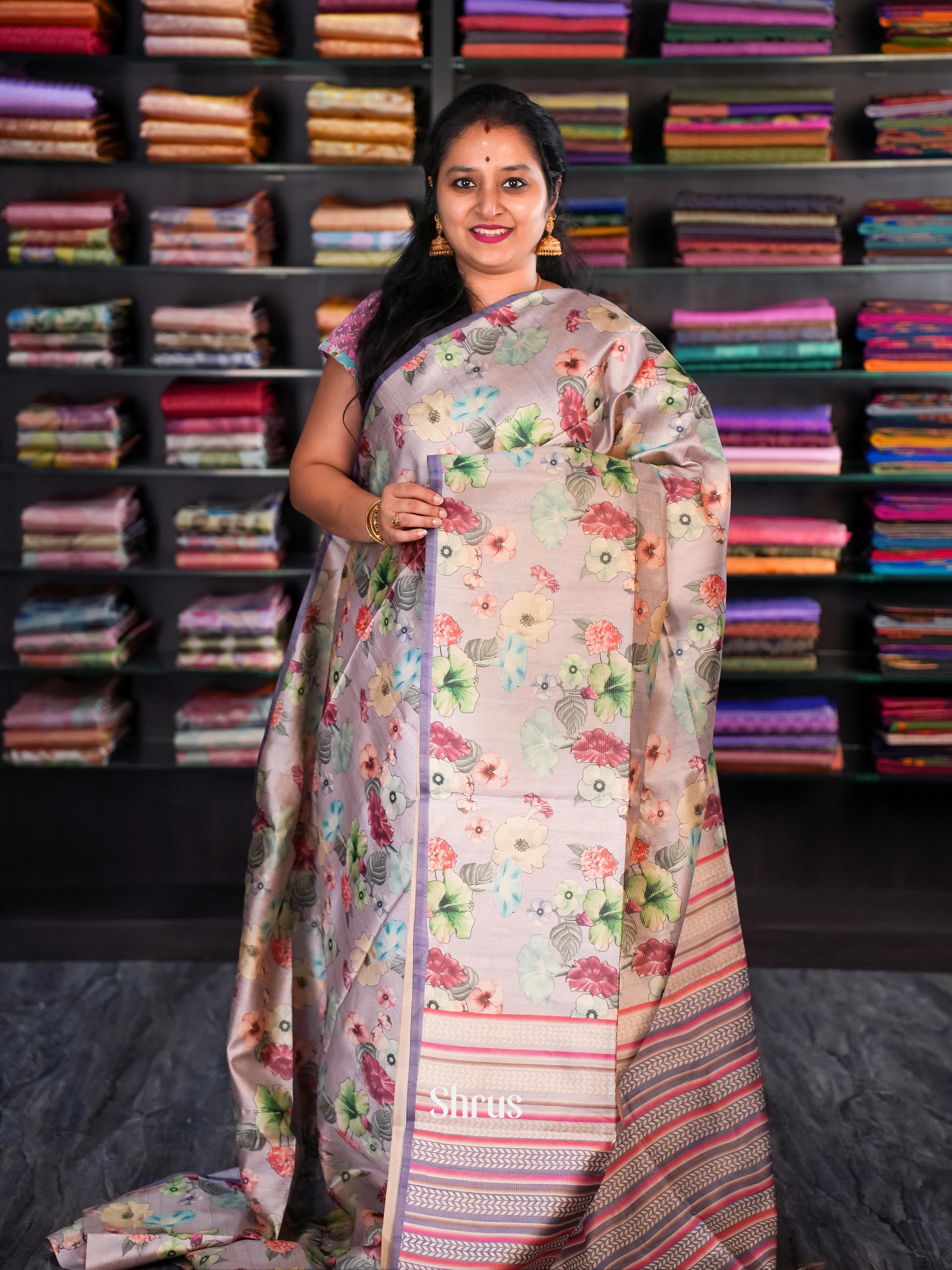 Mild Purple - Champa semi tussar - Shop on Shrus.com