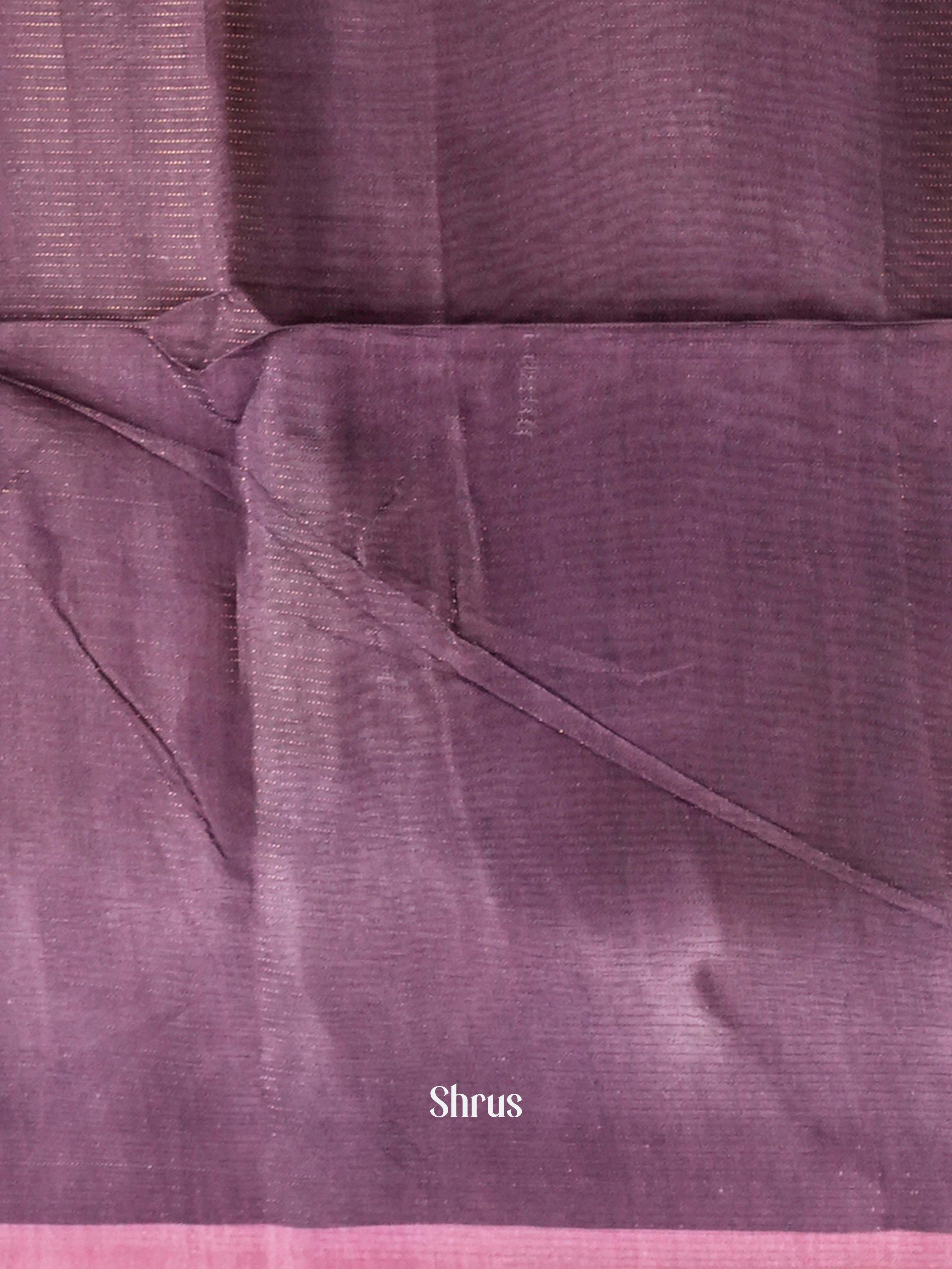 Dusty Brown & Purple - Champa Semi tussar Saree - Shop on Shrus.com