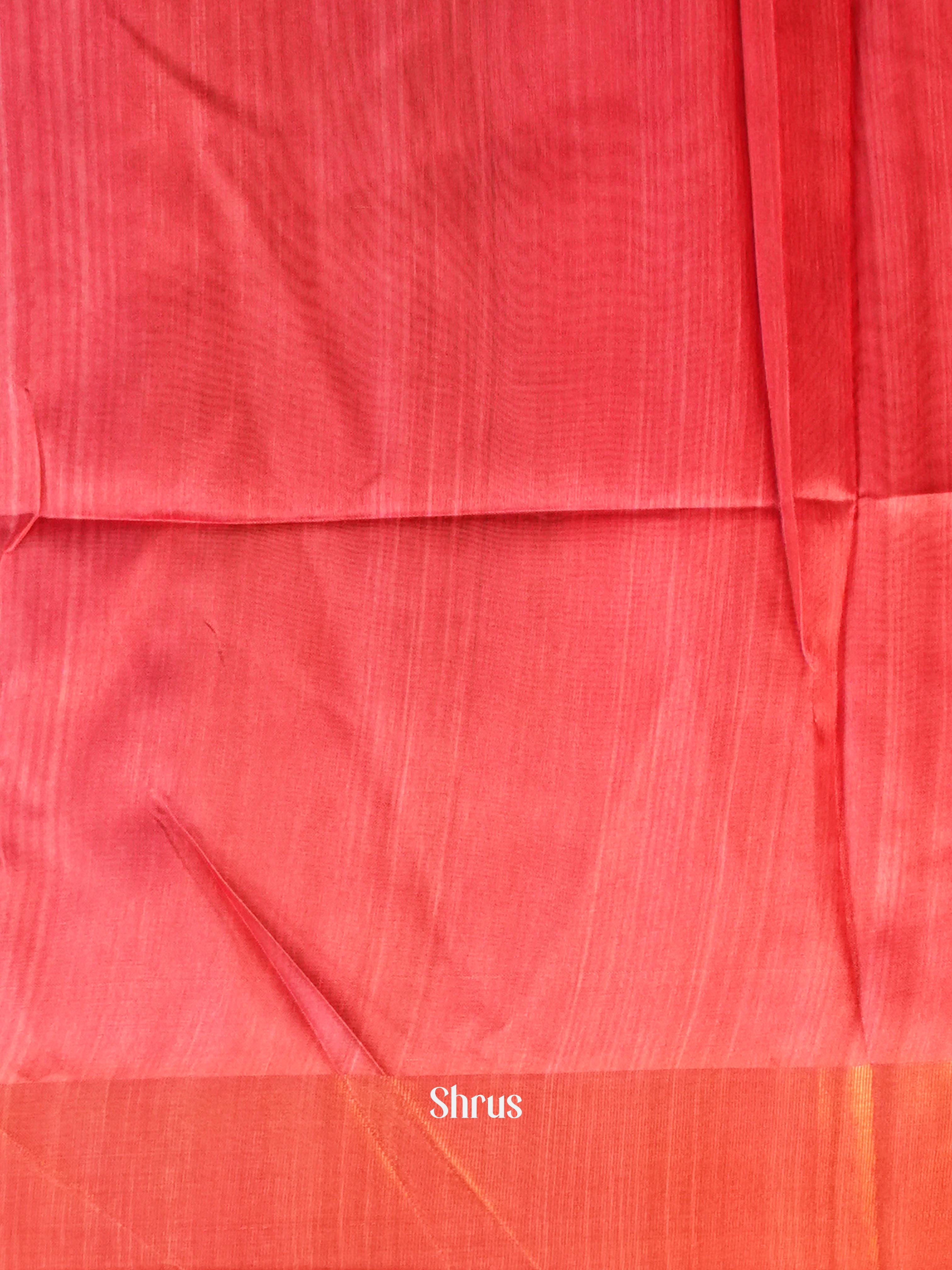 Lite Brown & Red - Champa Semi tussar Saree - Shop on Shrus.com