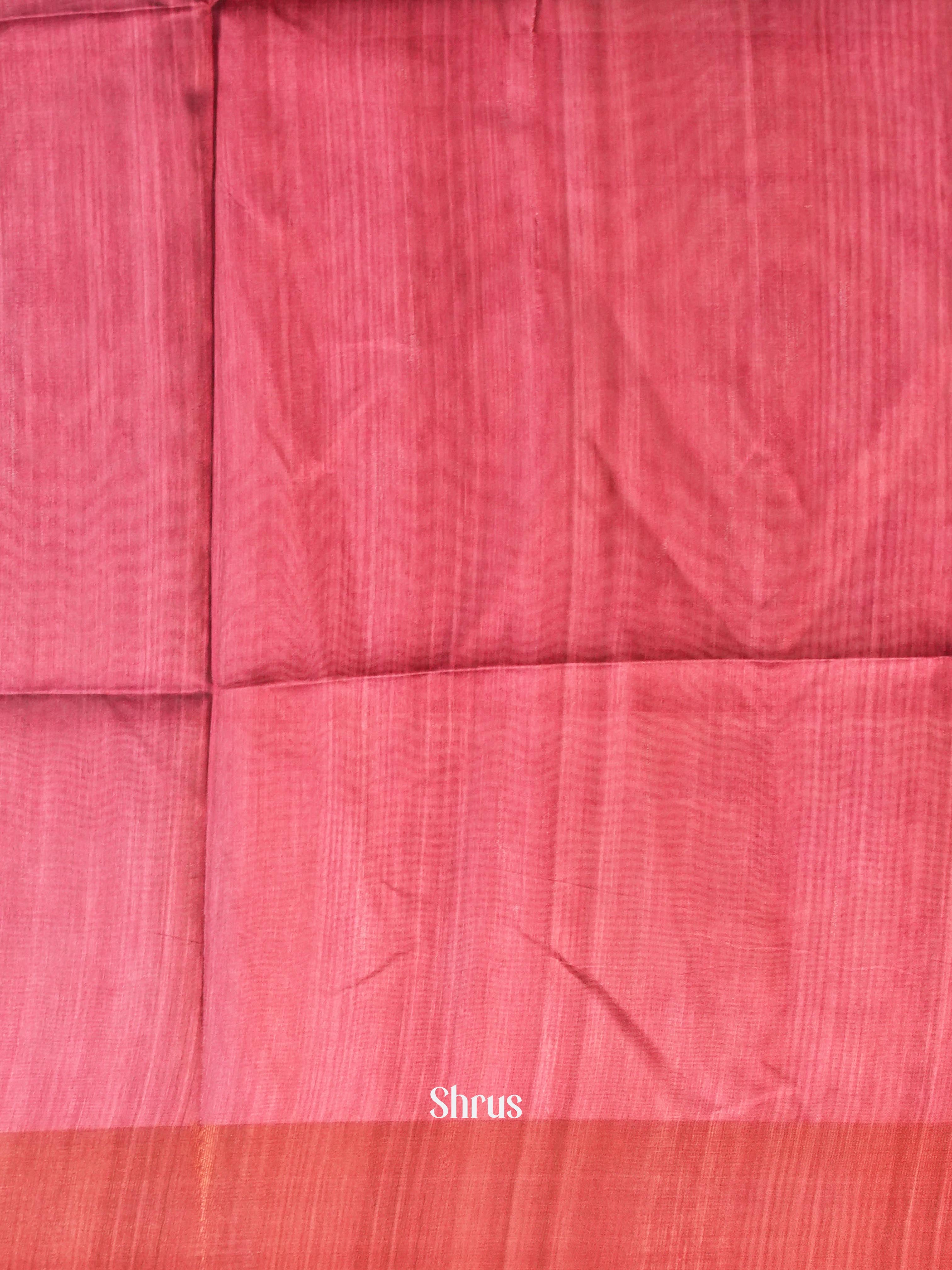 Peach & Red - Champa Semi tussar Saree - Shop on Shrus.com