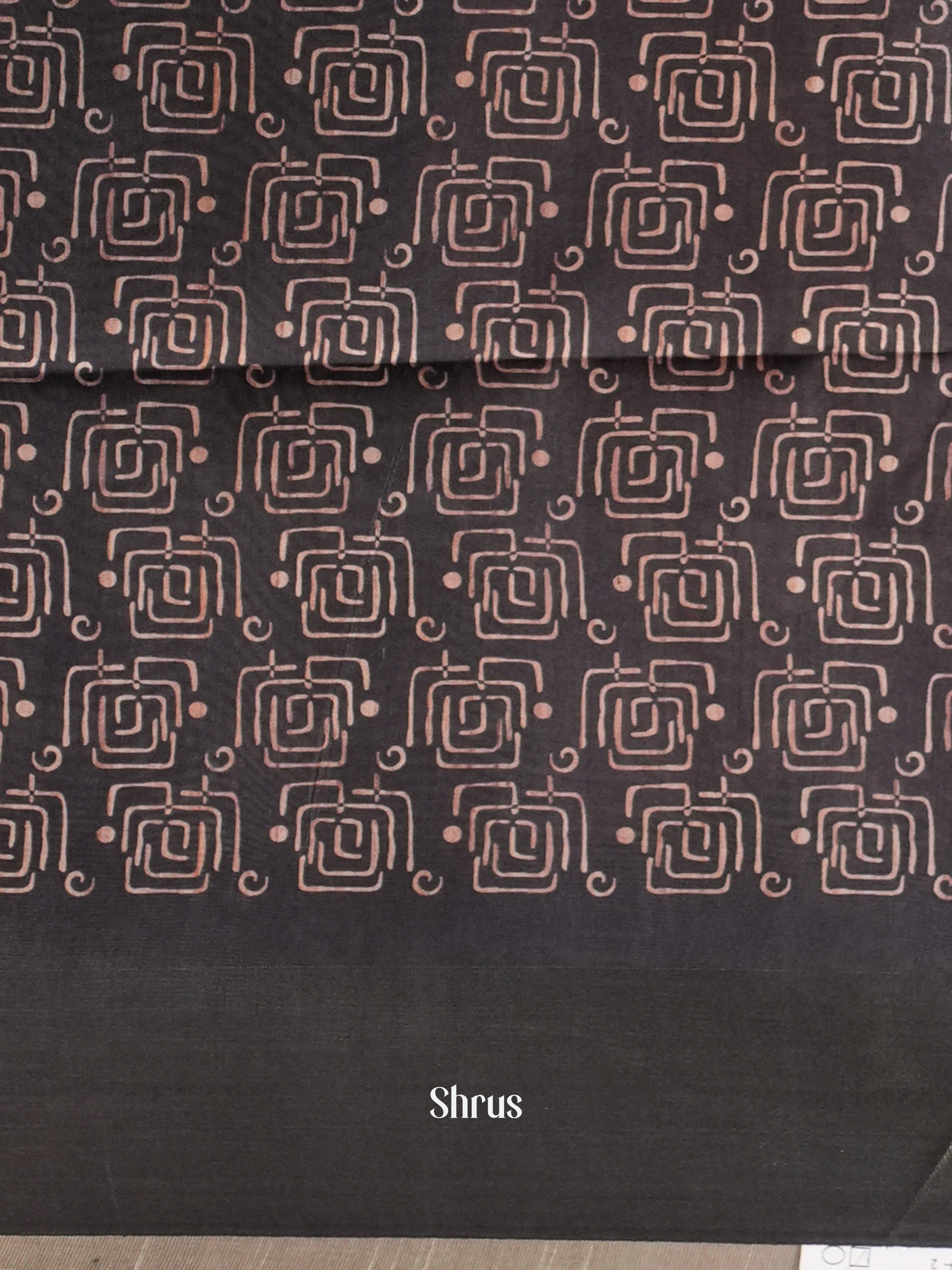 Brown & Black - Champa Semi tussar - Shop on Shrus.com