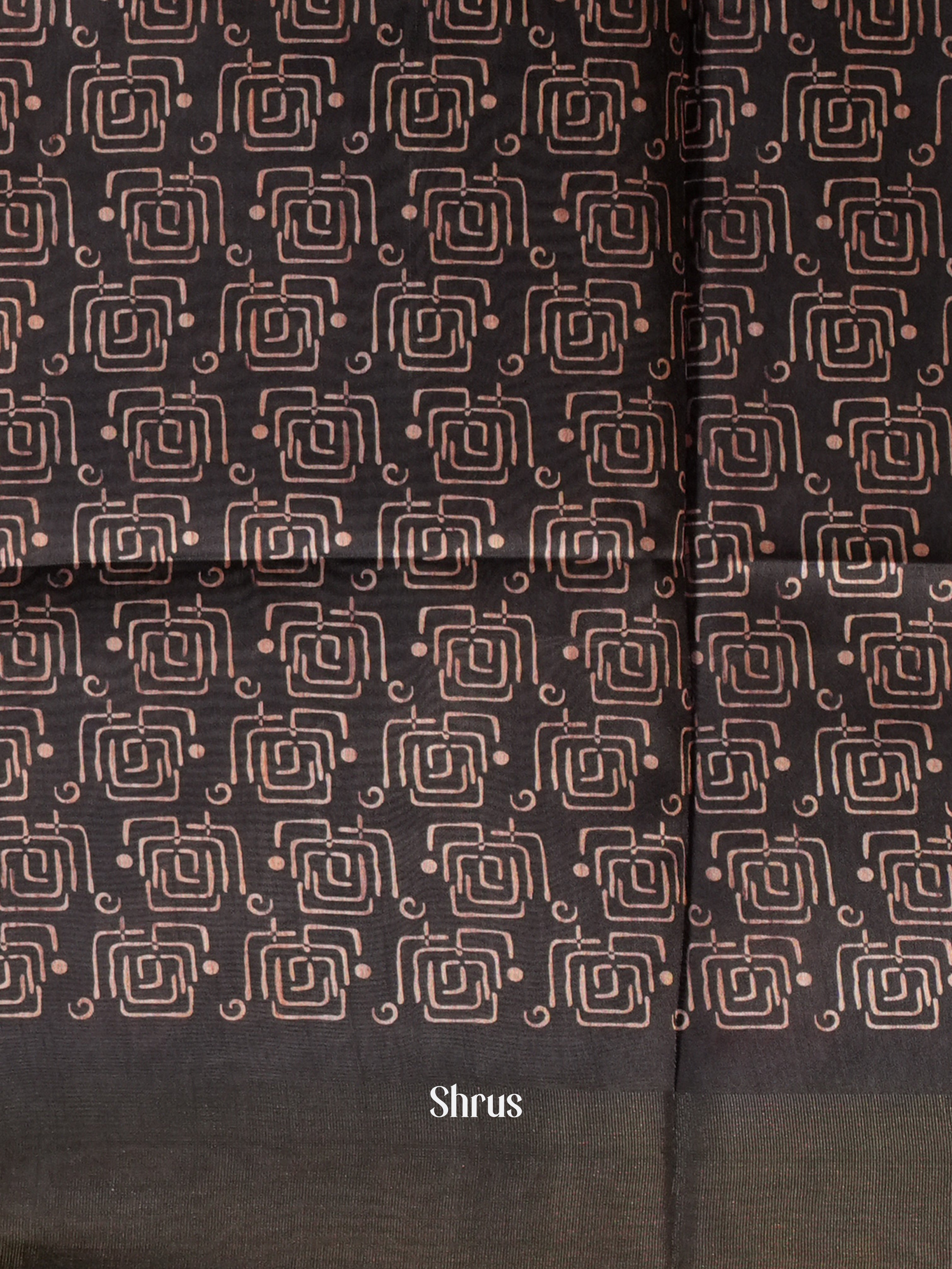 Orange & Black - Champa Semi tussar - Shop on Shrus.com