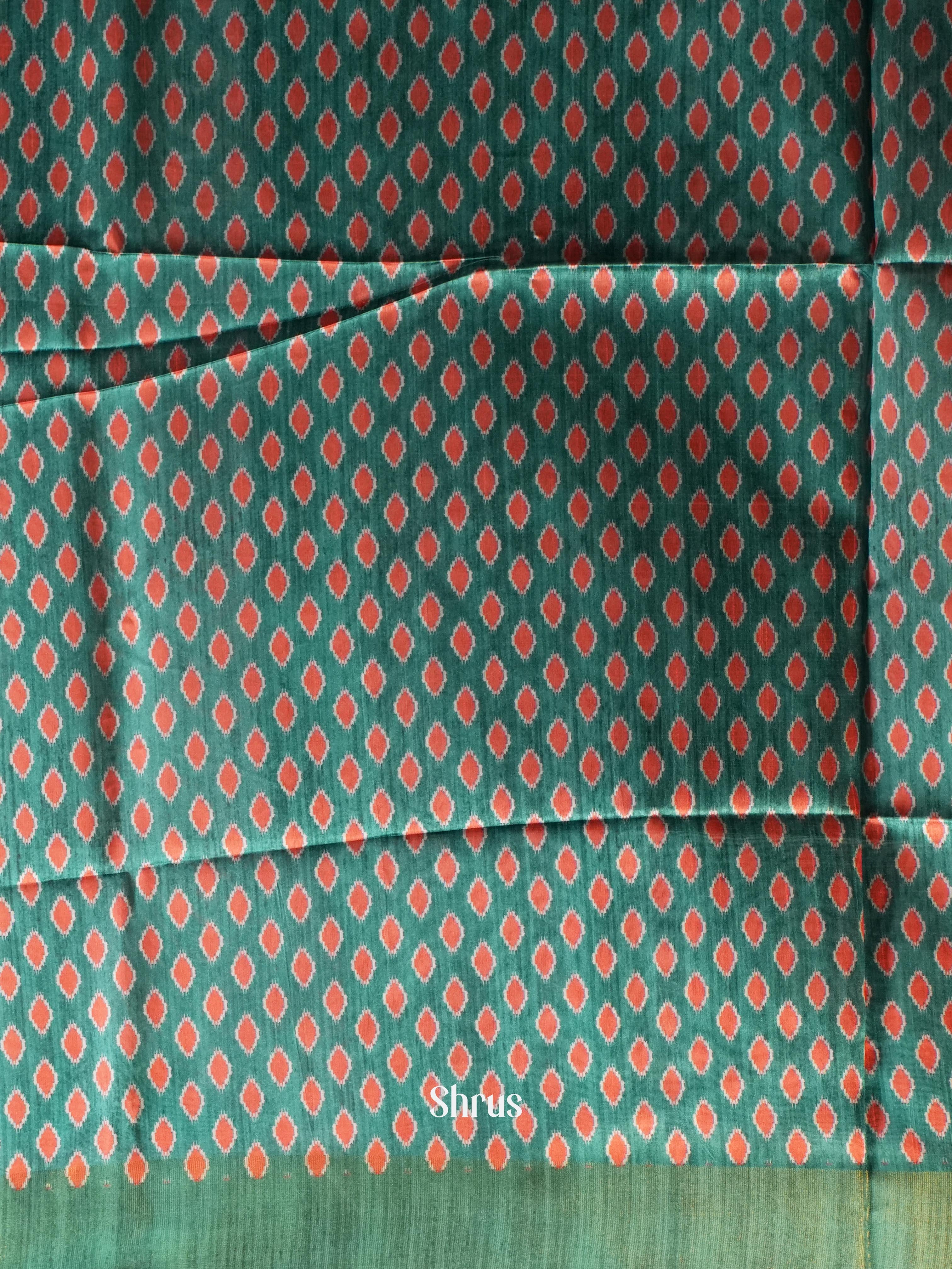 Brown & Green- Champa semi tussar - Shop on Shrus.com