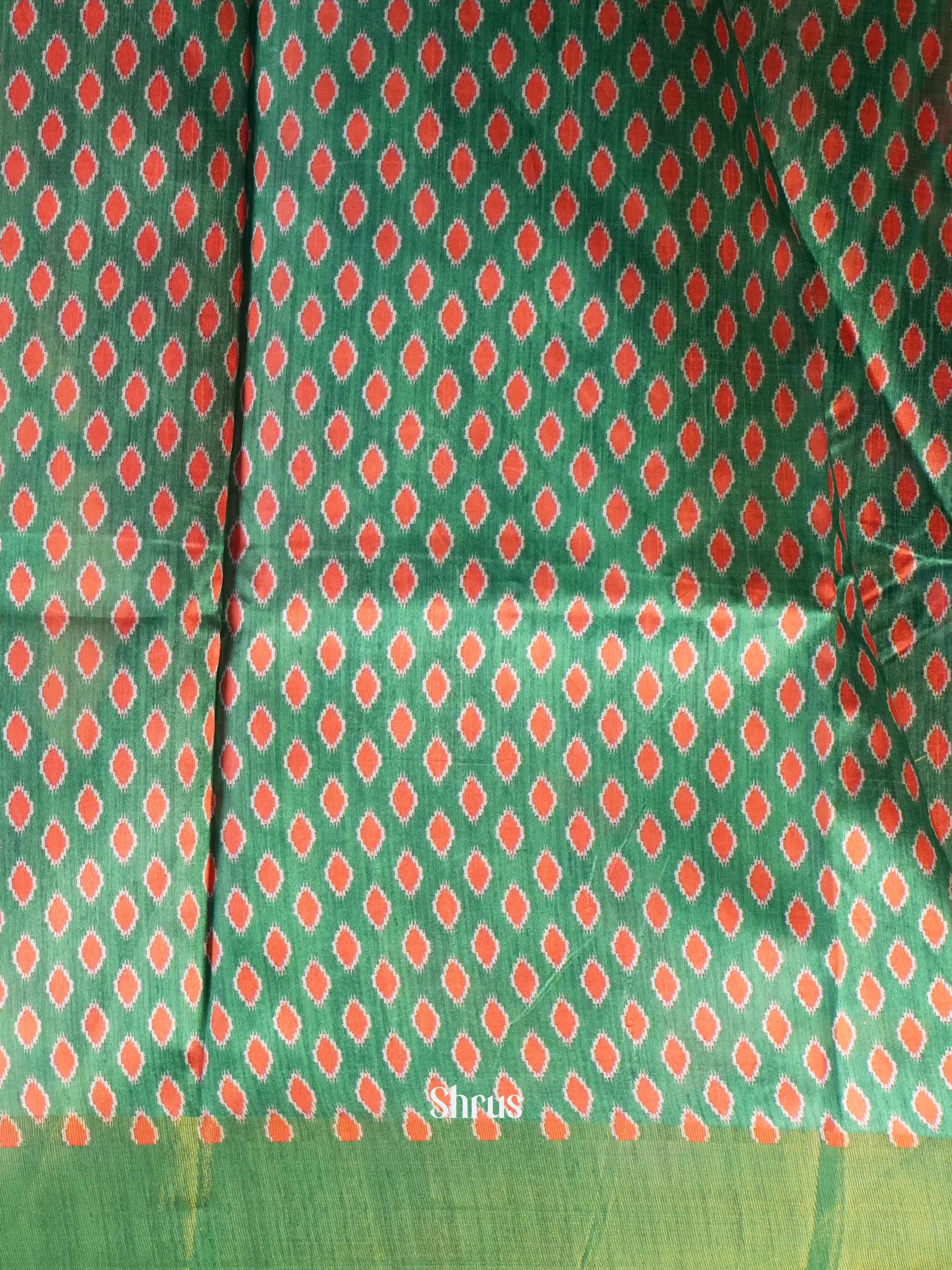 Red & Green - Champa Semi tussar Saree - Shop on Shrus.com