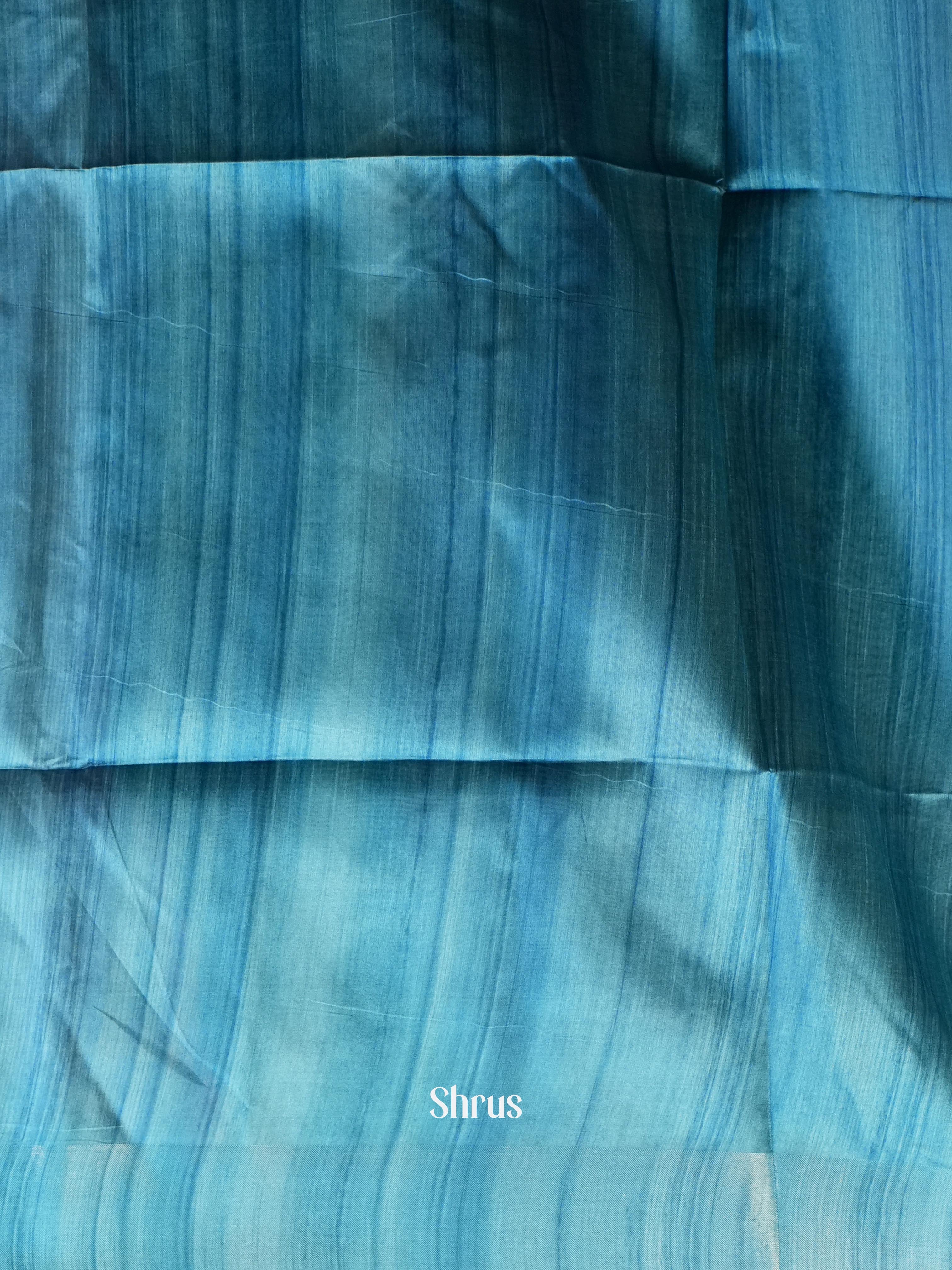 Maroon & Blue - Champa Semi tussar Saree - Shop on Shrus.com