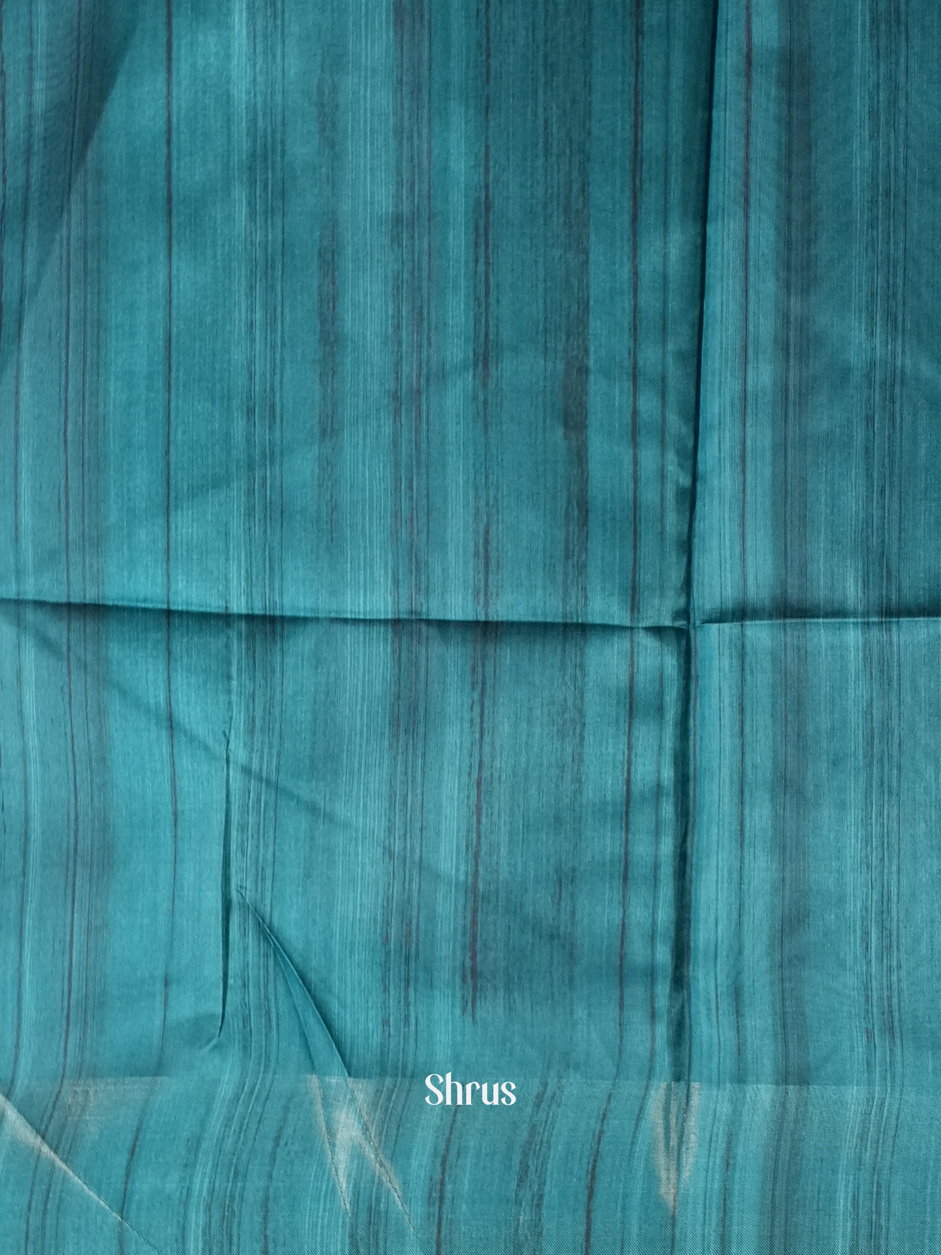 Cream & Teal - Champa semi tussar - Shop on Shrus.com