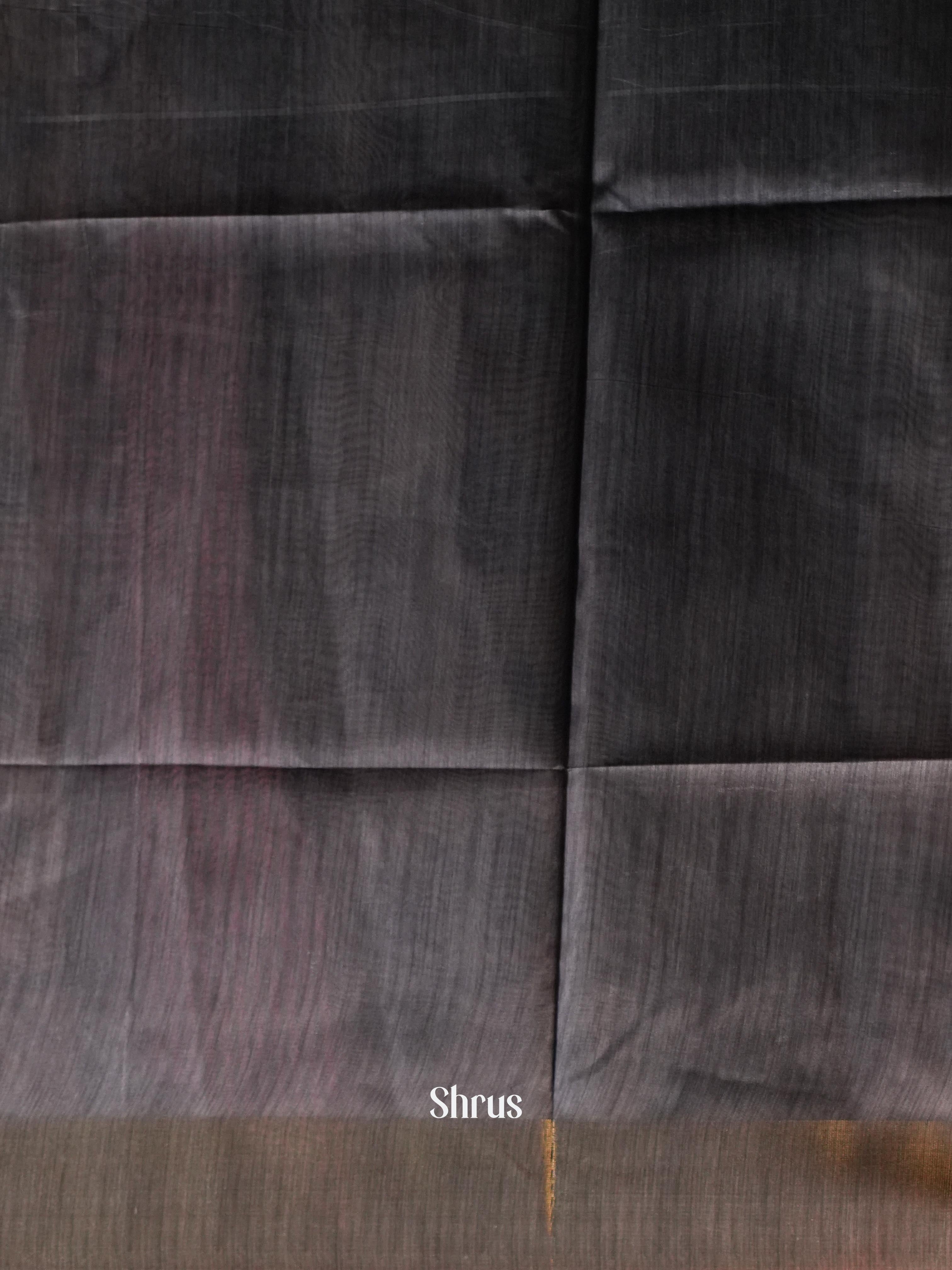 Peach & Black - Champa semi tussar - Shop on Shrus.com