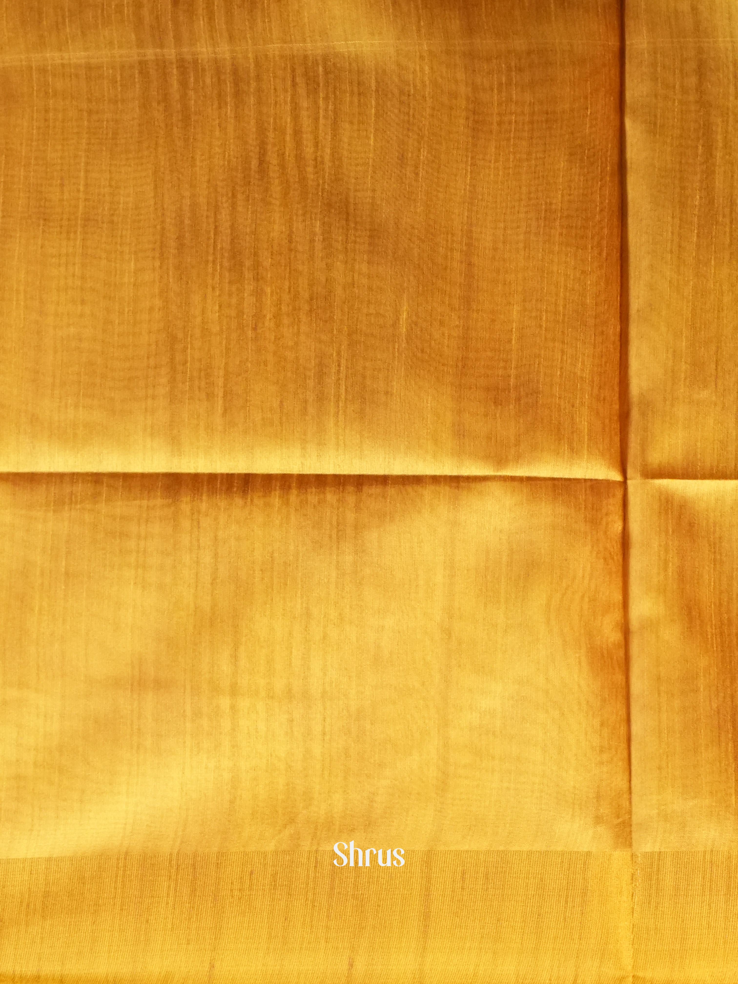 Blue & Mustard - Champa Semi tussar Saree - Shop on Shrus.com