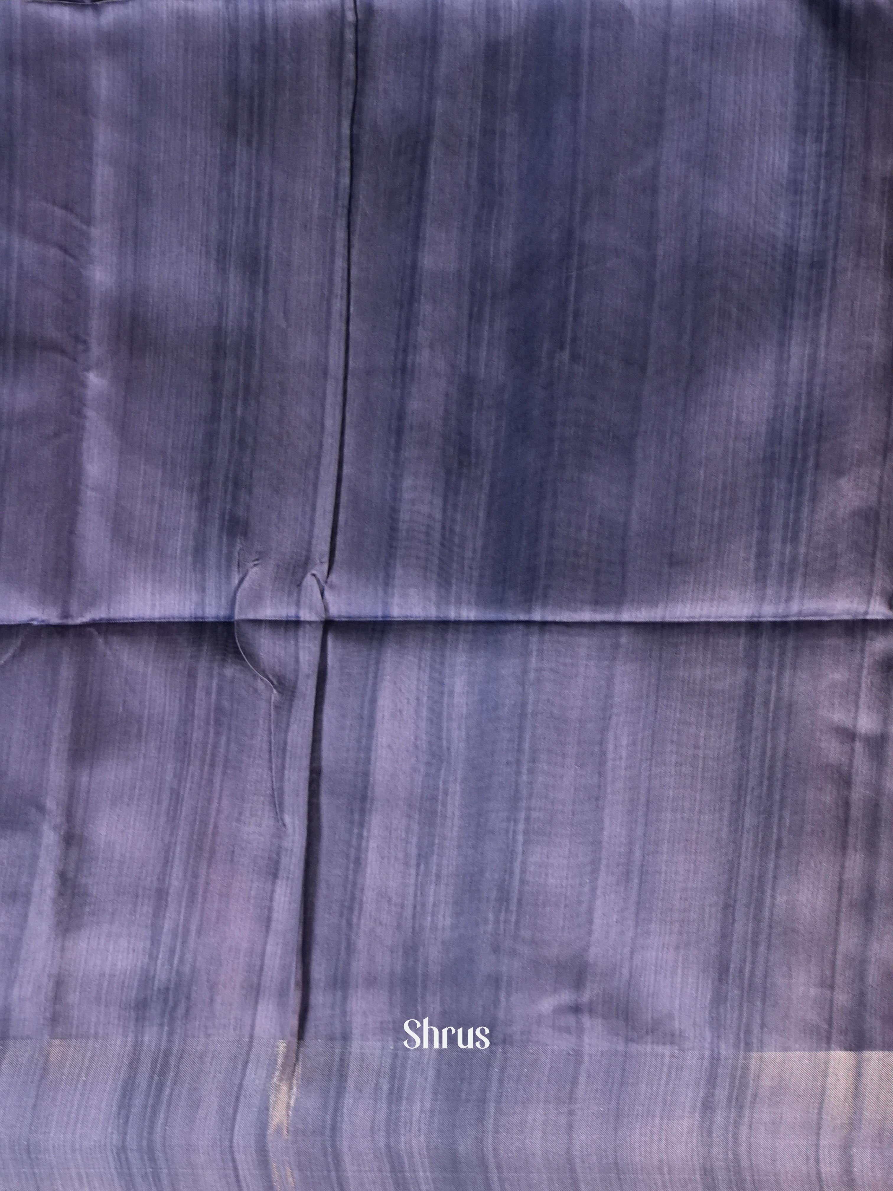 Grey & Blue- Champa Semi tussar Saree - Shop on Shrus.com