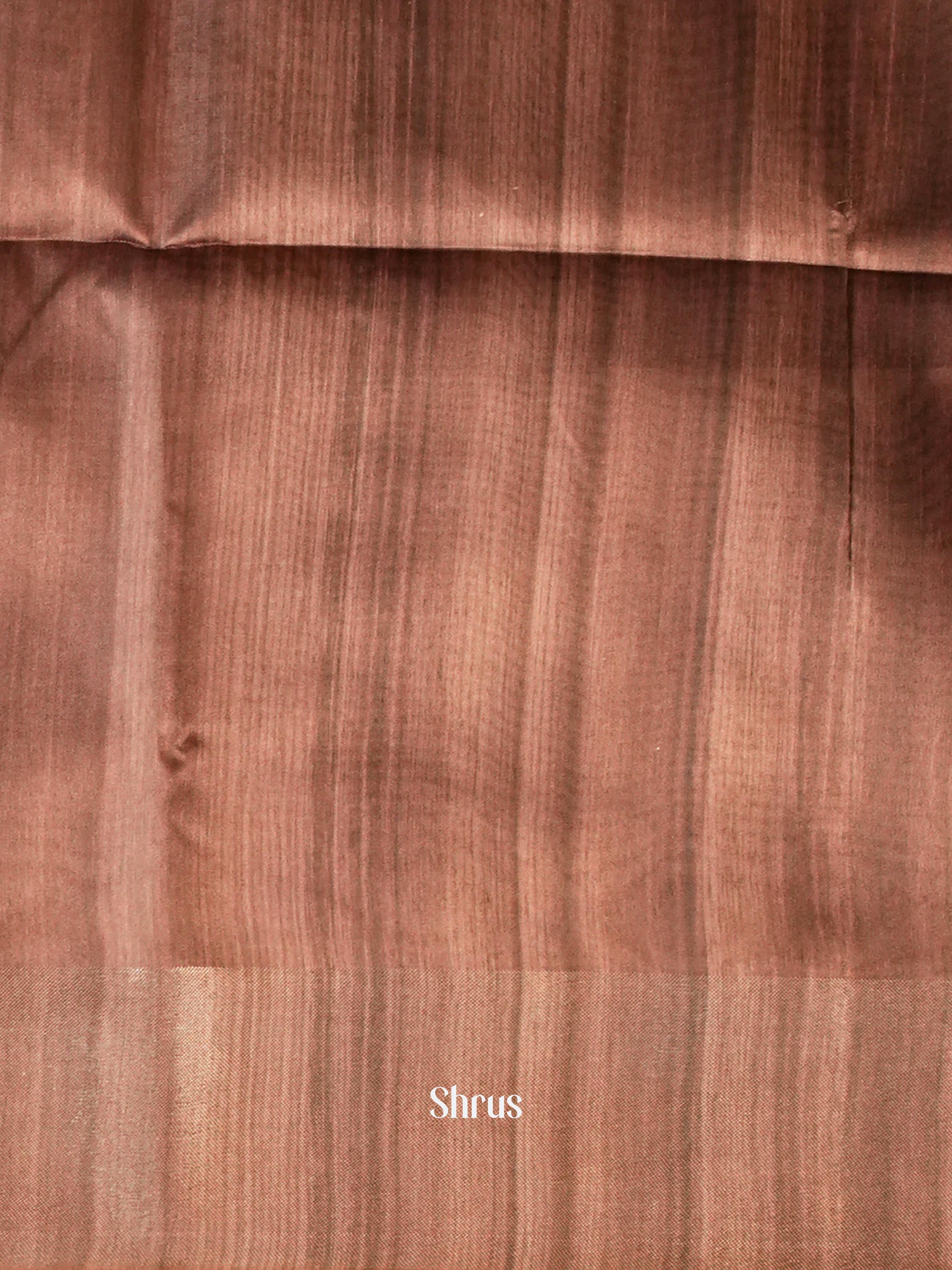 Pink & Brown - Champa Semi tussar Saree - Shop on Shrus.com