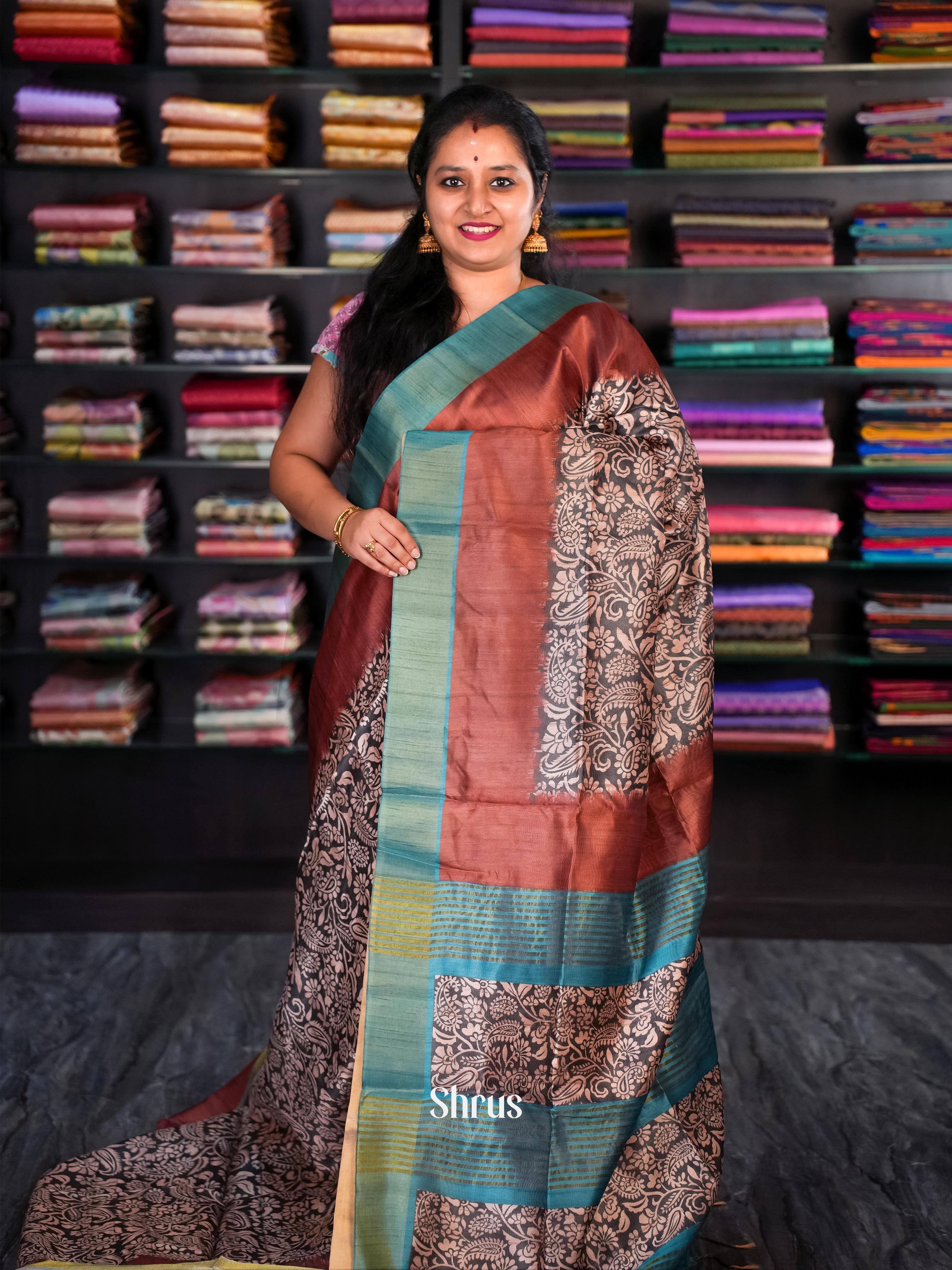 Black & Brown - Champa semi tussar - Shop on Shrus.com