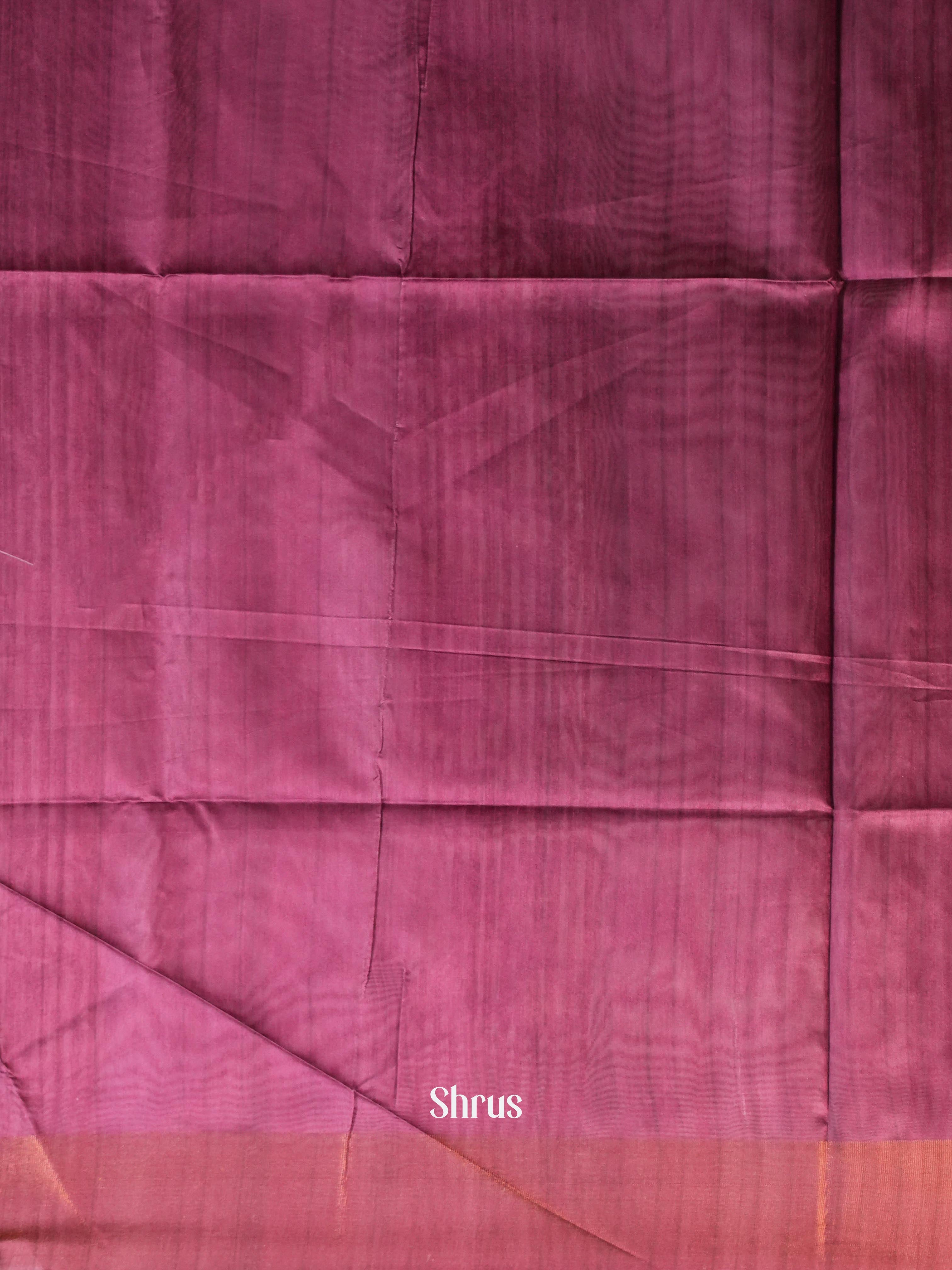 Beige & Green - Champa Semi tussar Saree - Shop on Shrus.com