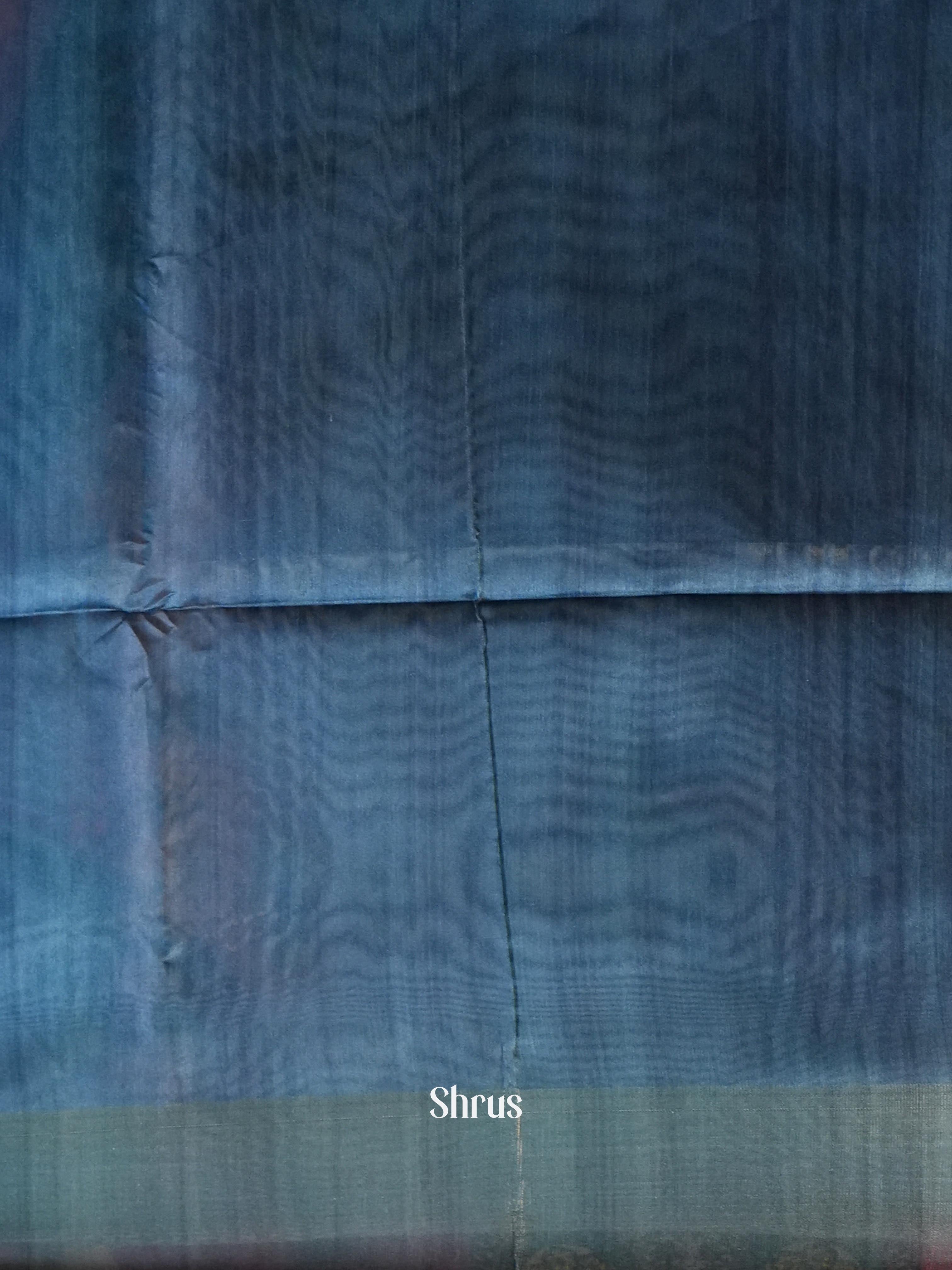 Beige & Blue - Champa Semi tussar Saree - Shop on Shrus.com