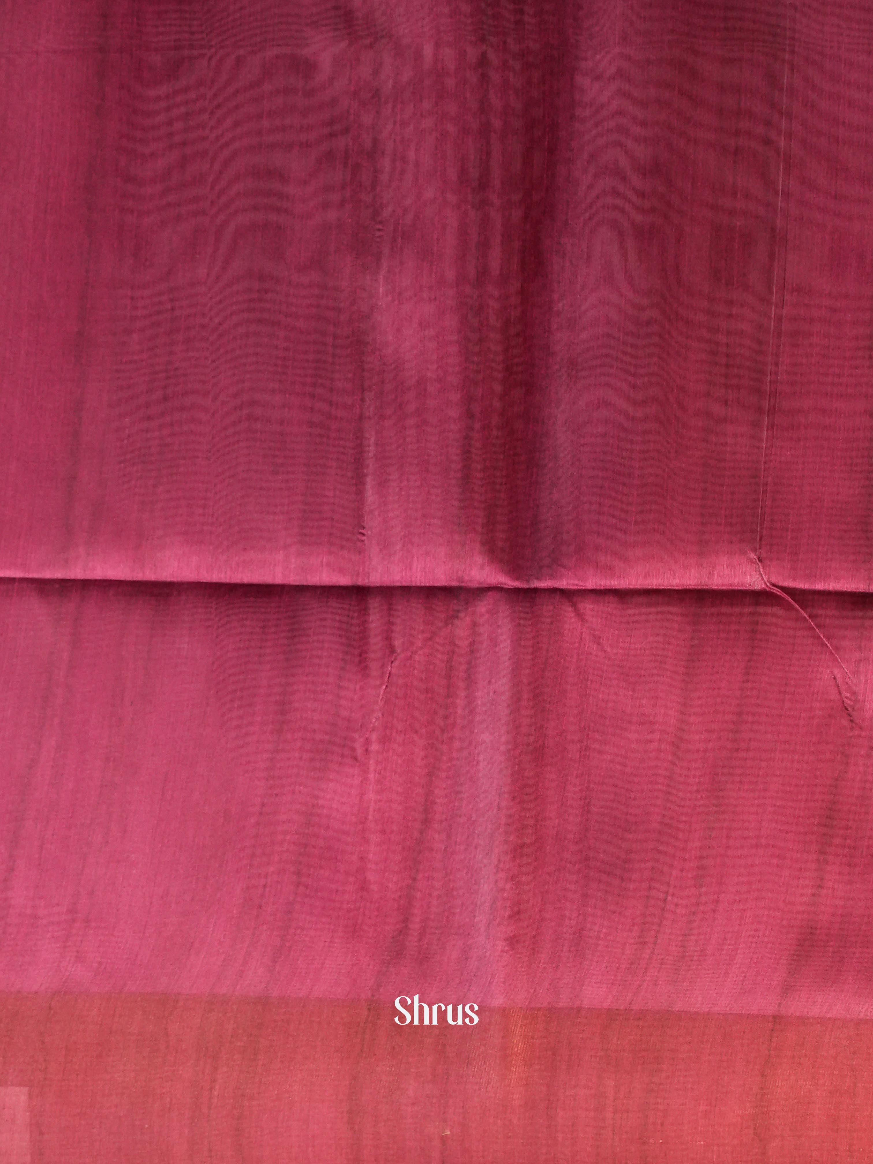 Beige & Maroon - Champa Semi tussar Saree - Shop on Shrus.com