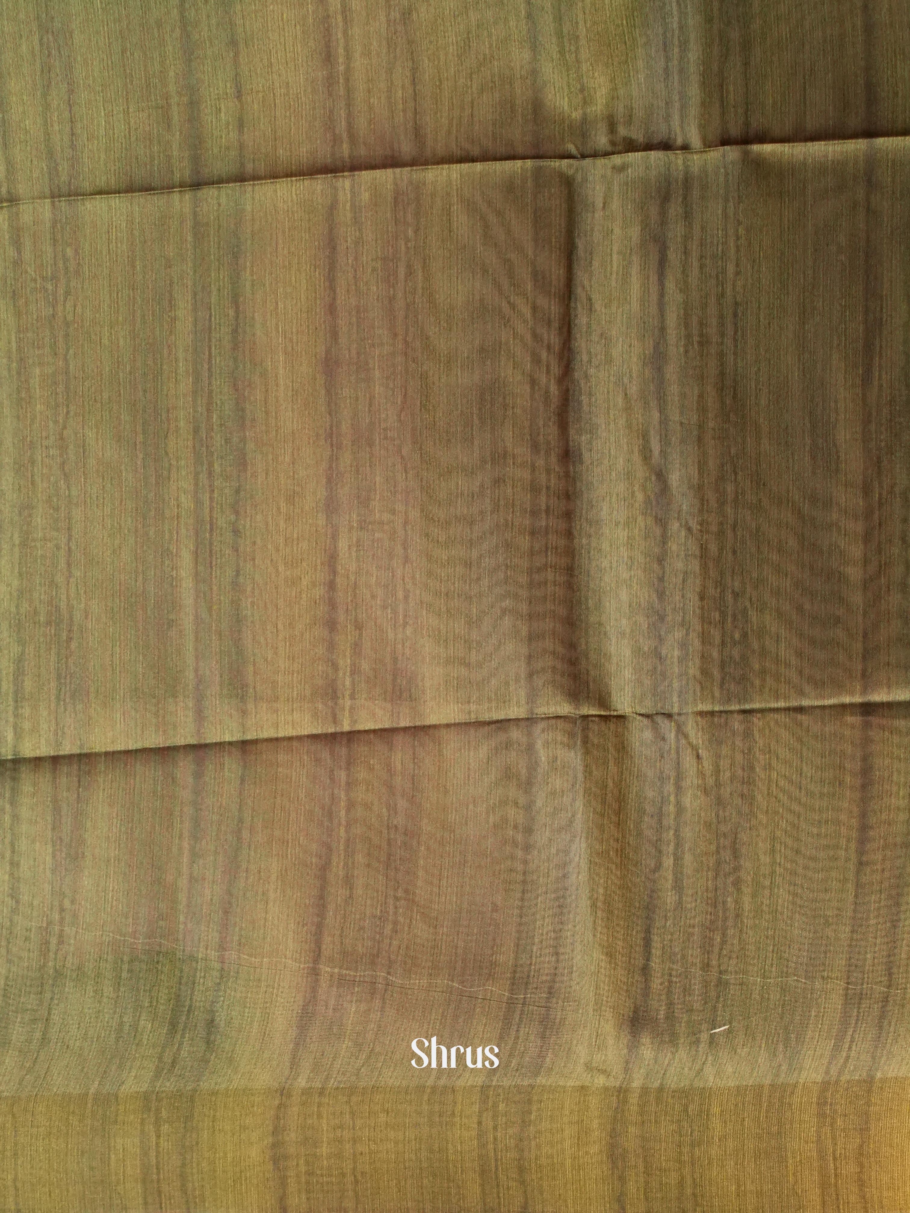 Beige & Green - Champa Semi tussar Saree - Shop on Shrus.com