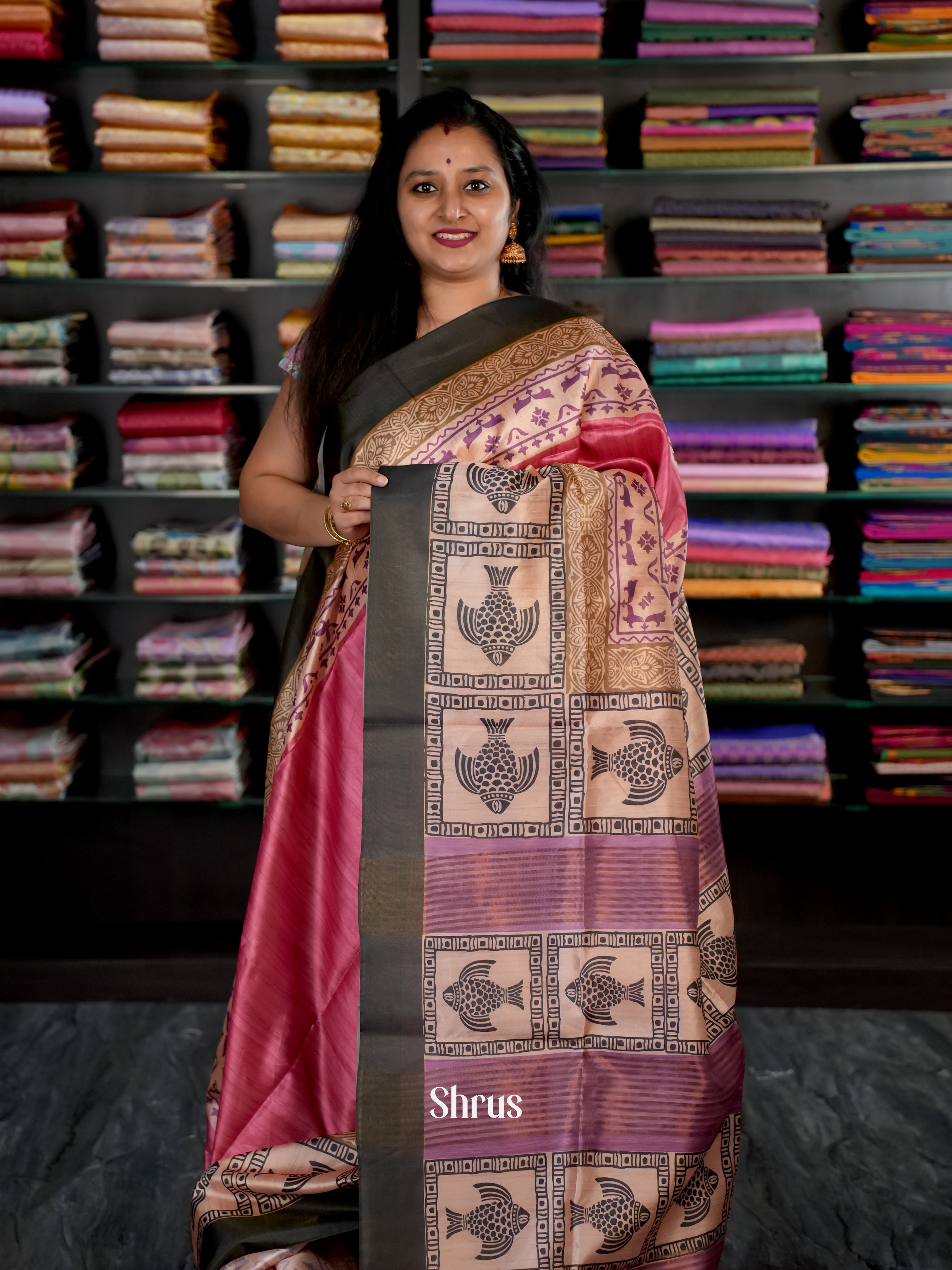 Purple & Pink - Champa semi tussar - Shop on Shrus.com