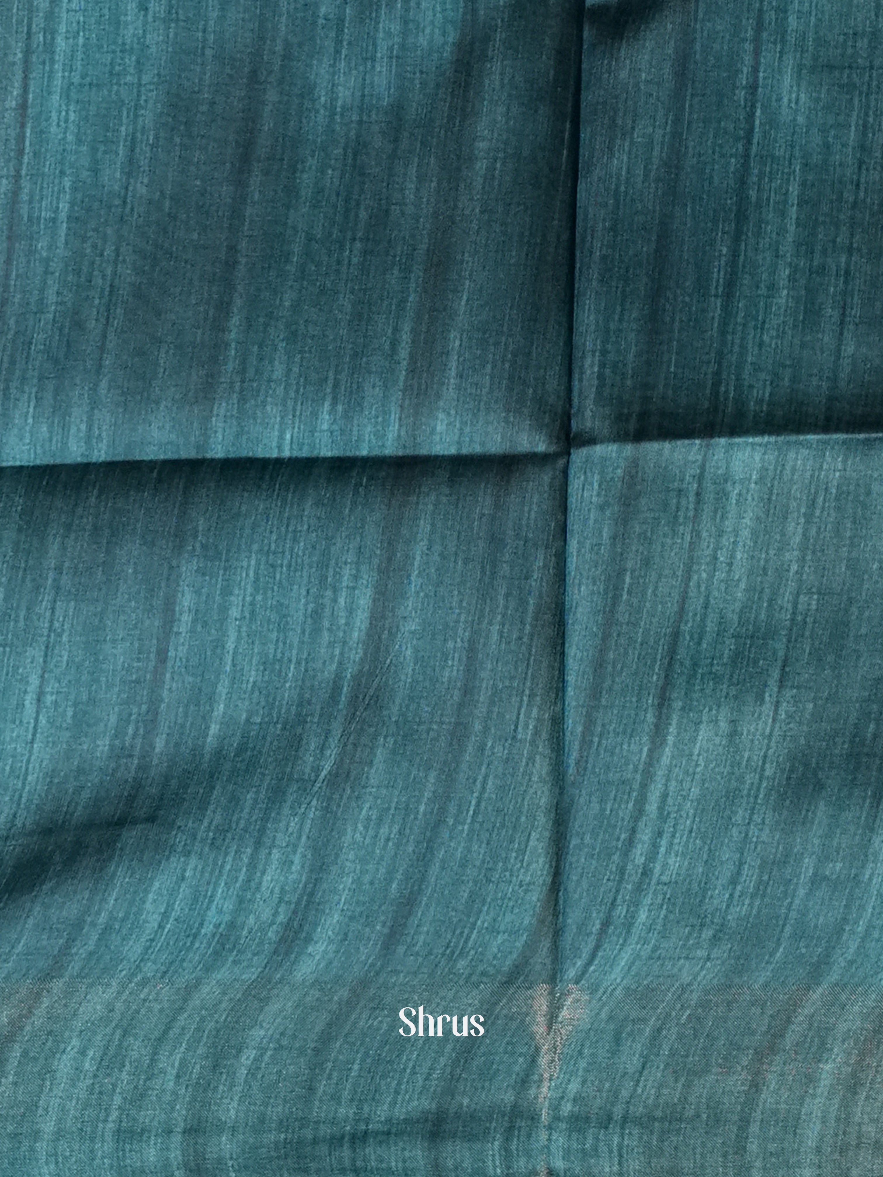 Creamy Brown & Teal - Champa semi tussar - Shop on Shrus.com