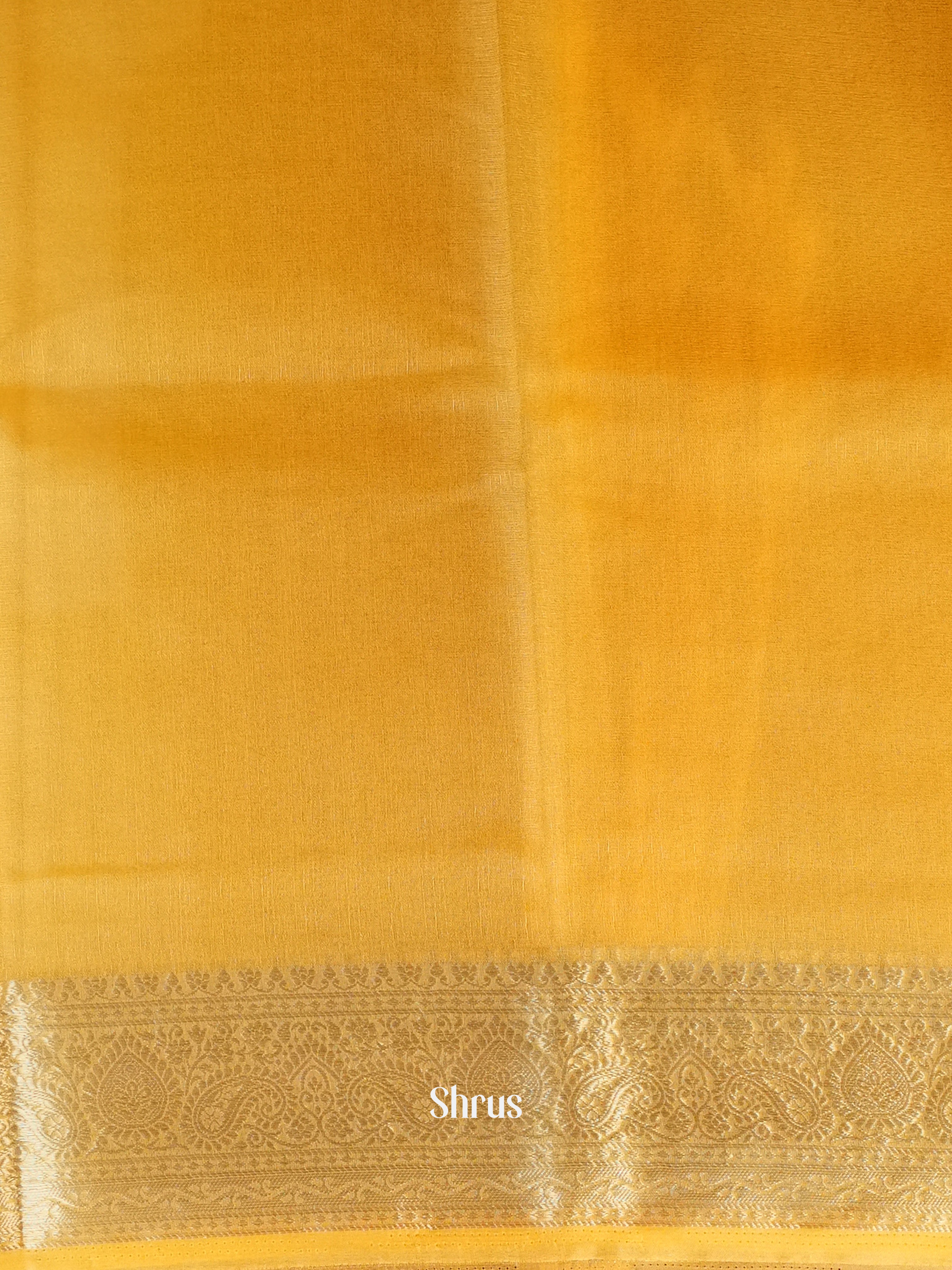 Yellow - Semi Georgette Saree - Shop on Shrus.com