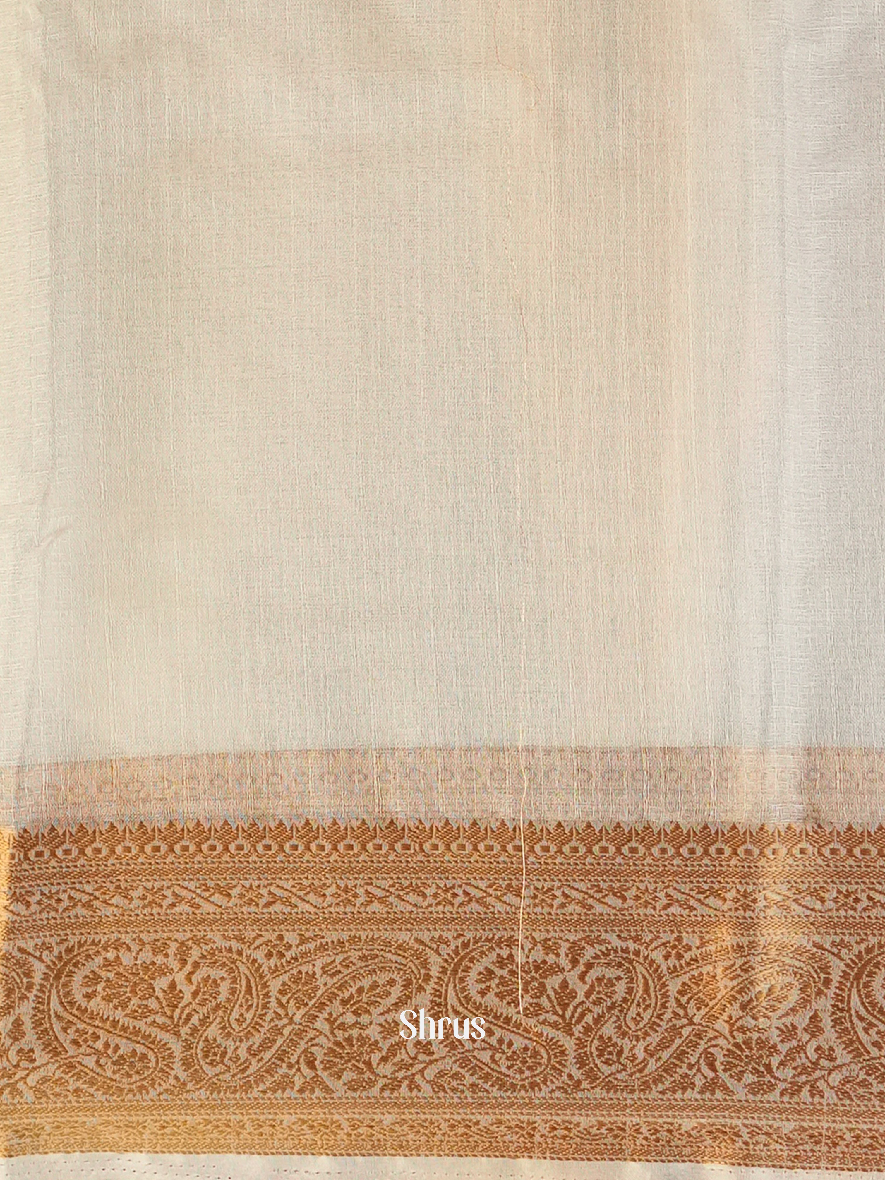 Cream - Semi Georgette Saree - Shop on Shrus.com