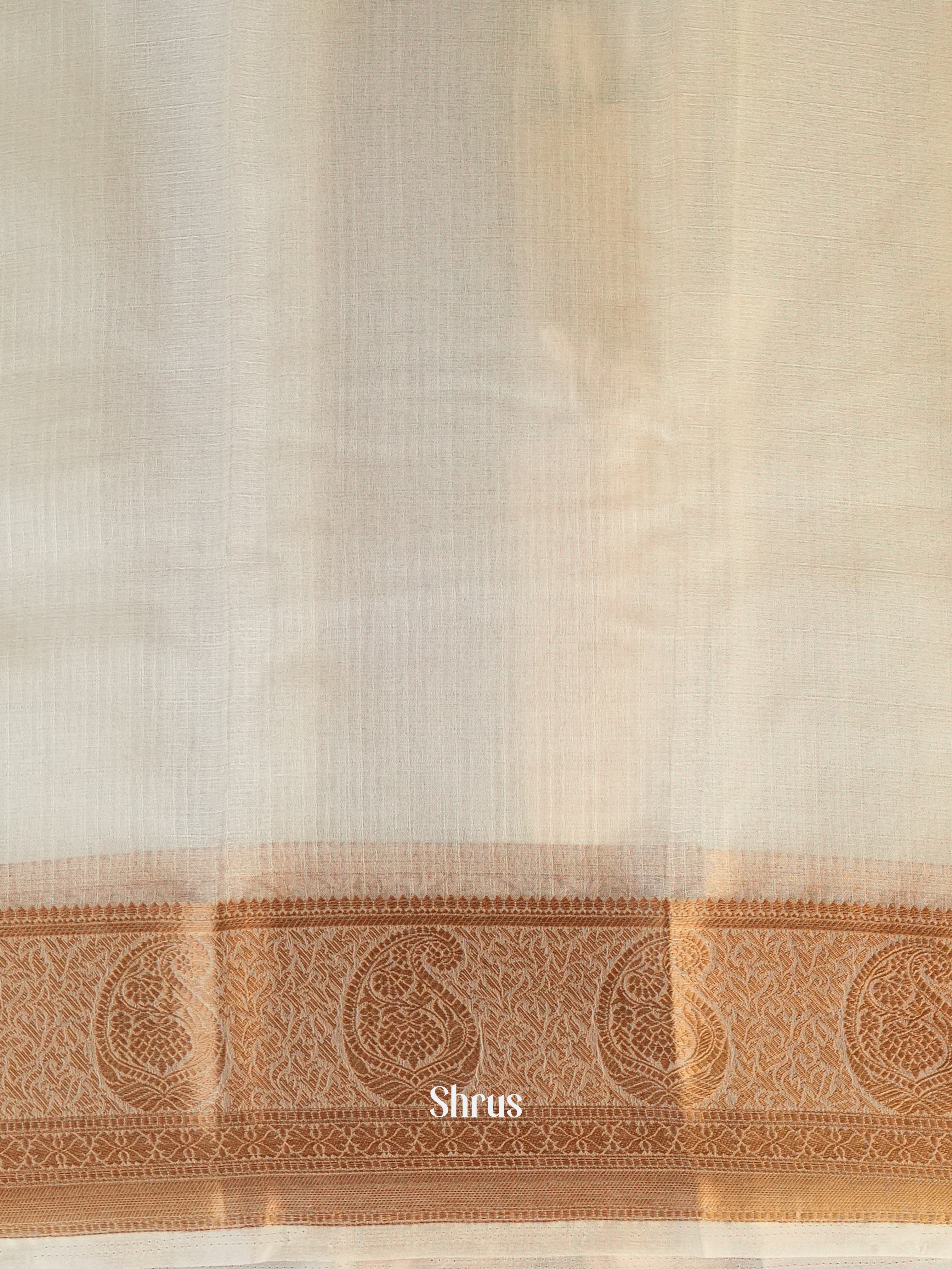 Cream - Semi Georgette Saree - Shop on Shrus.com