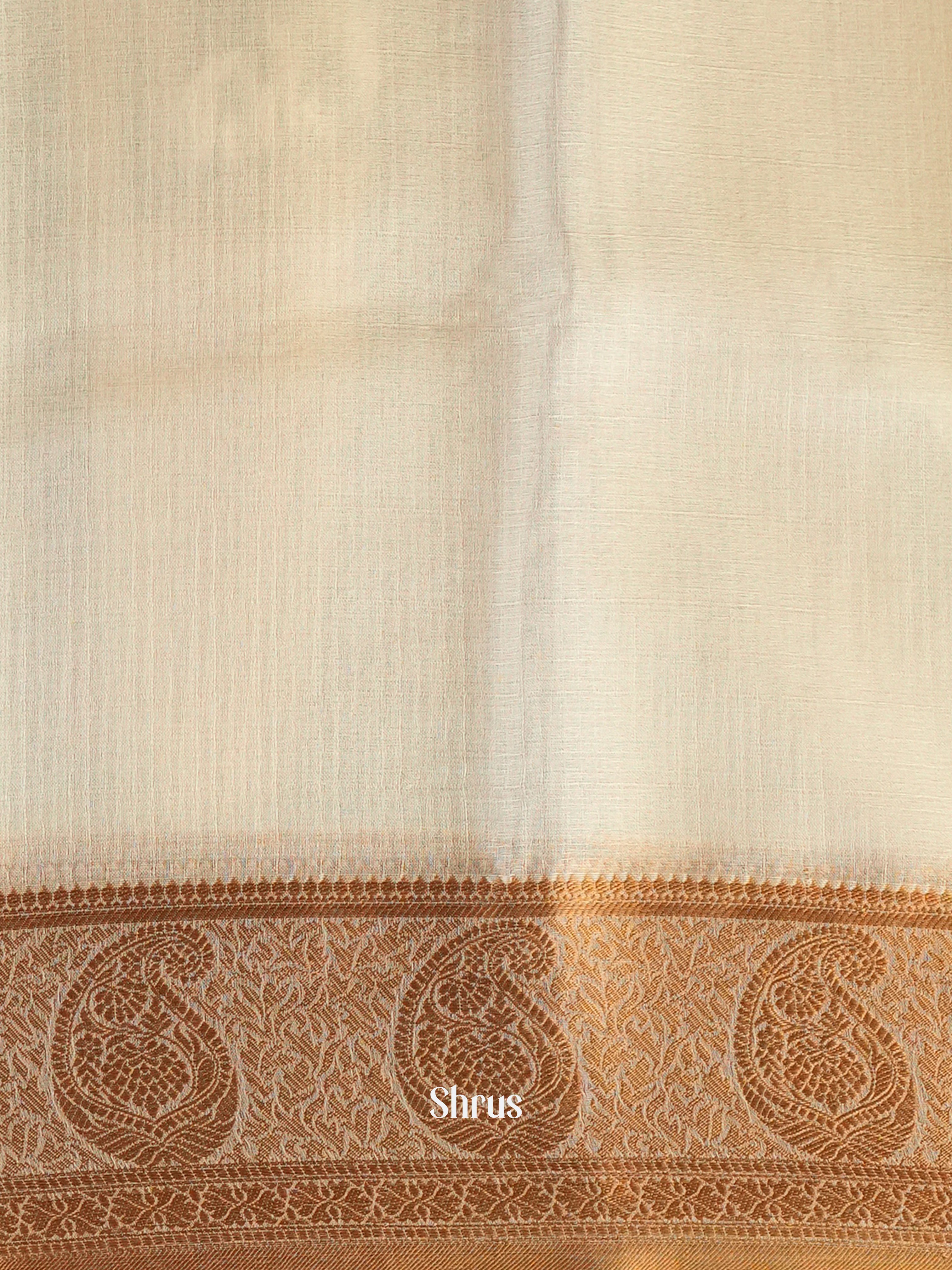 Cream - Semi Georgette Saree - Shop on Shrus.com