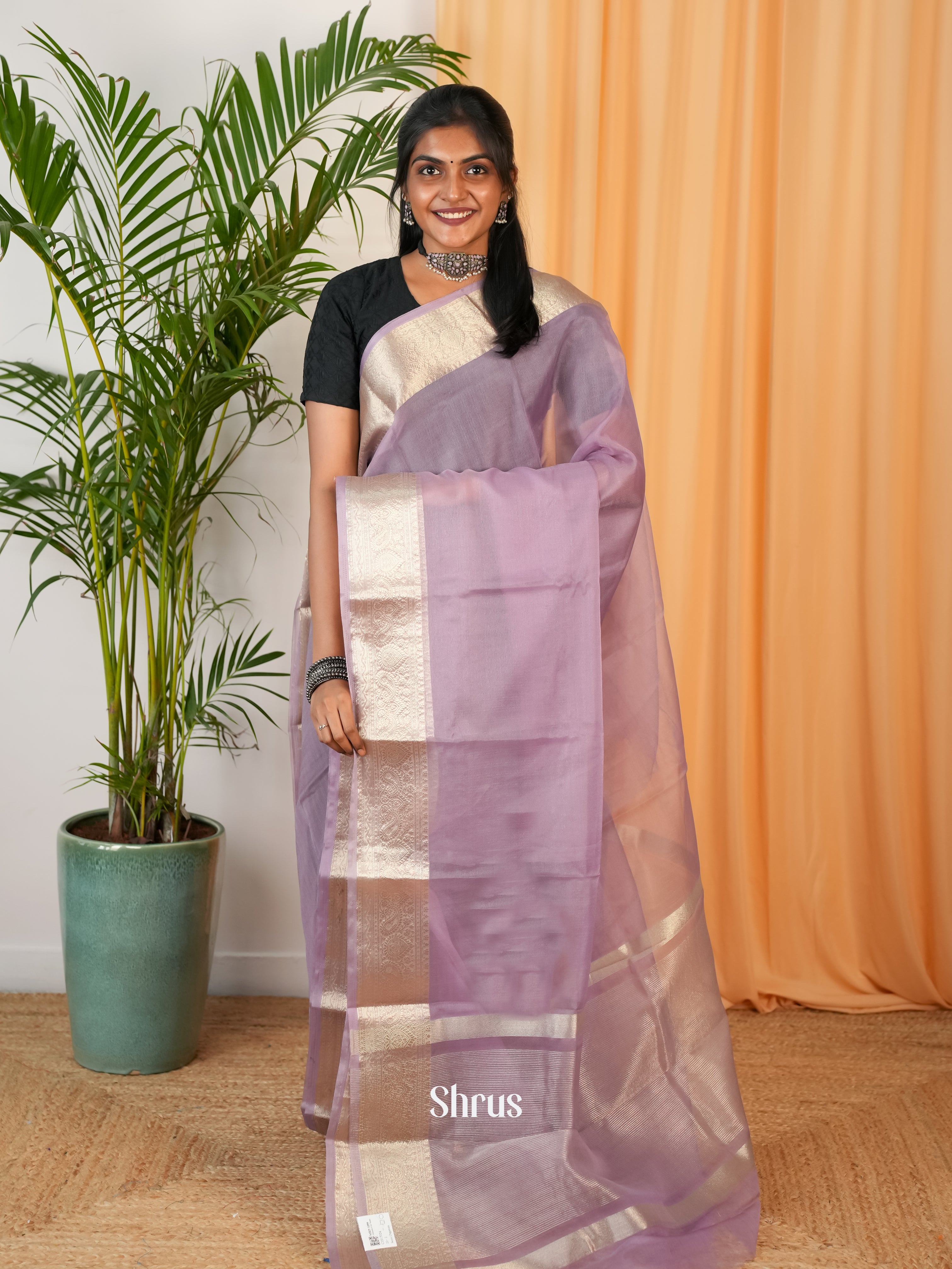 Purple - Semi Georgette Saree - Shop on Shrus.com