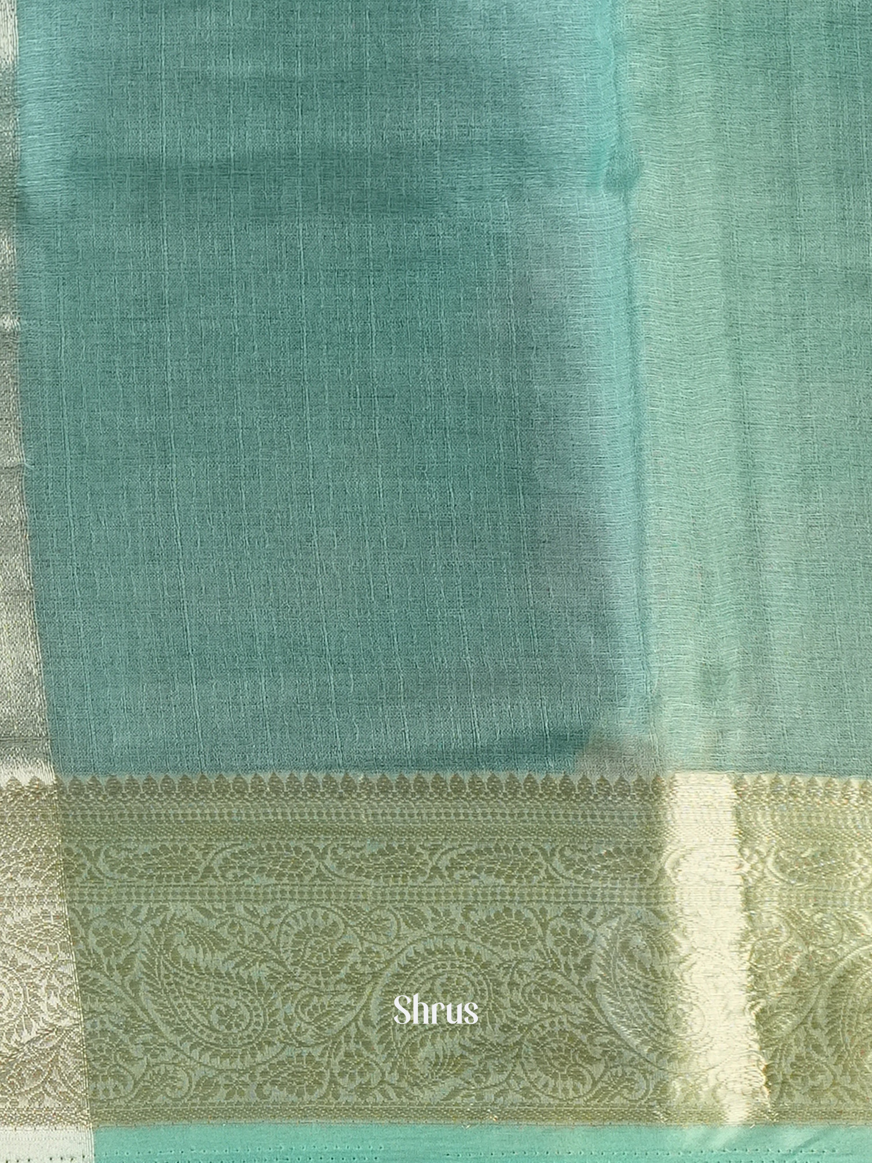 Teal - Semi Georgette Saree - Shop on Shrus.com