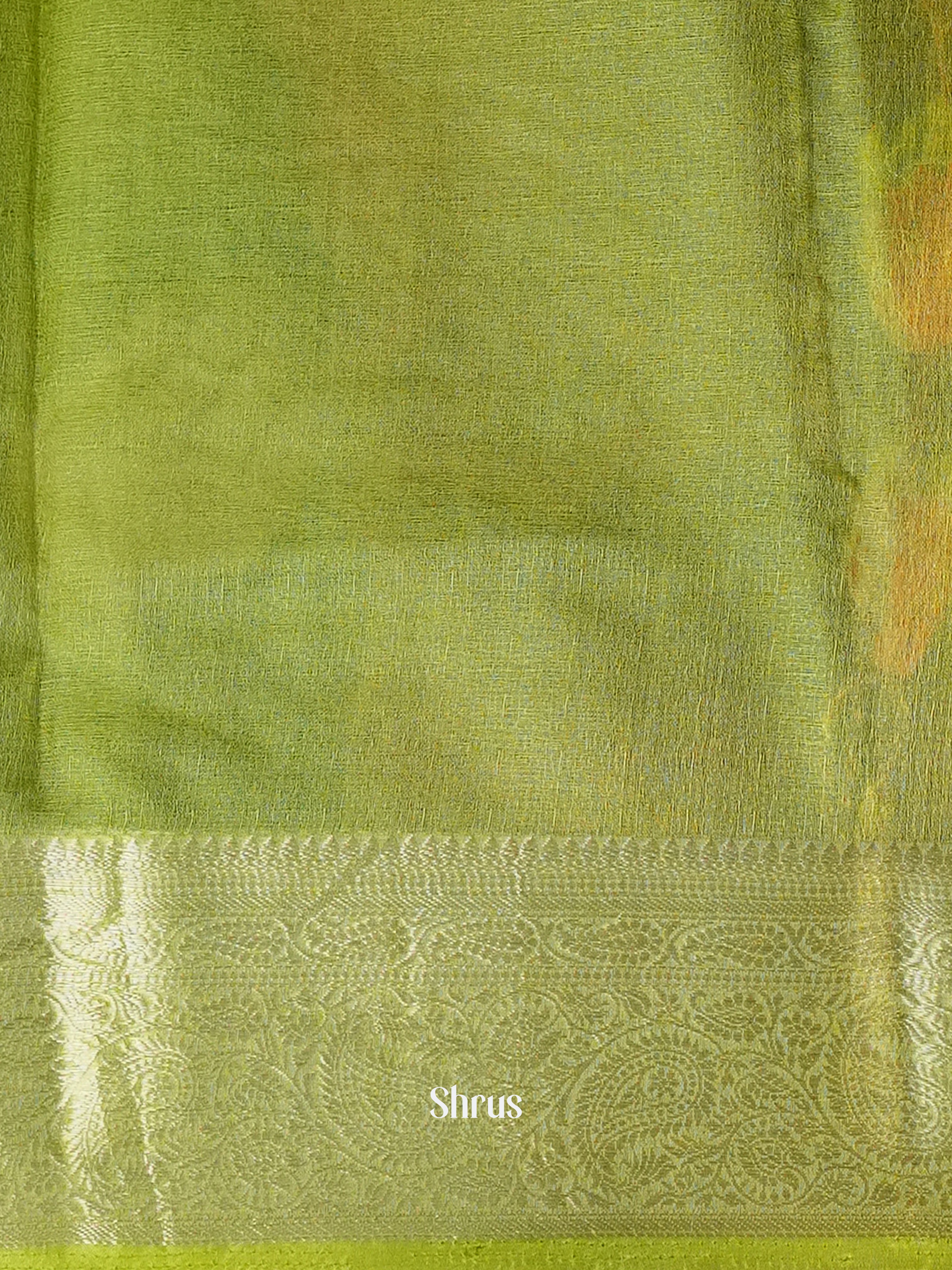Lite Green - Semi Georgette Saree - Shop on Shrus.com