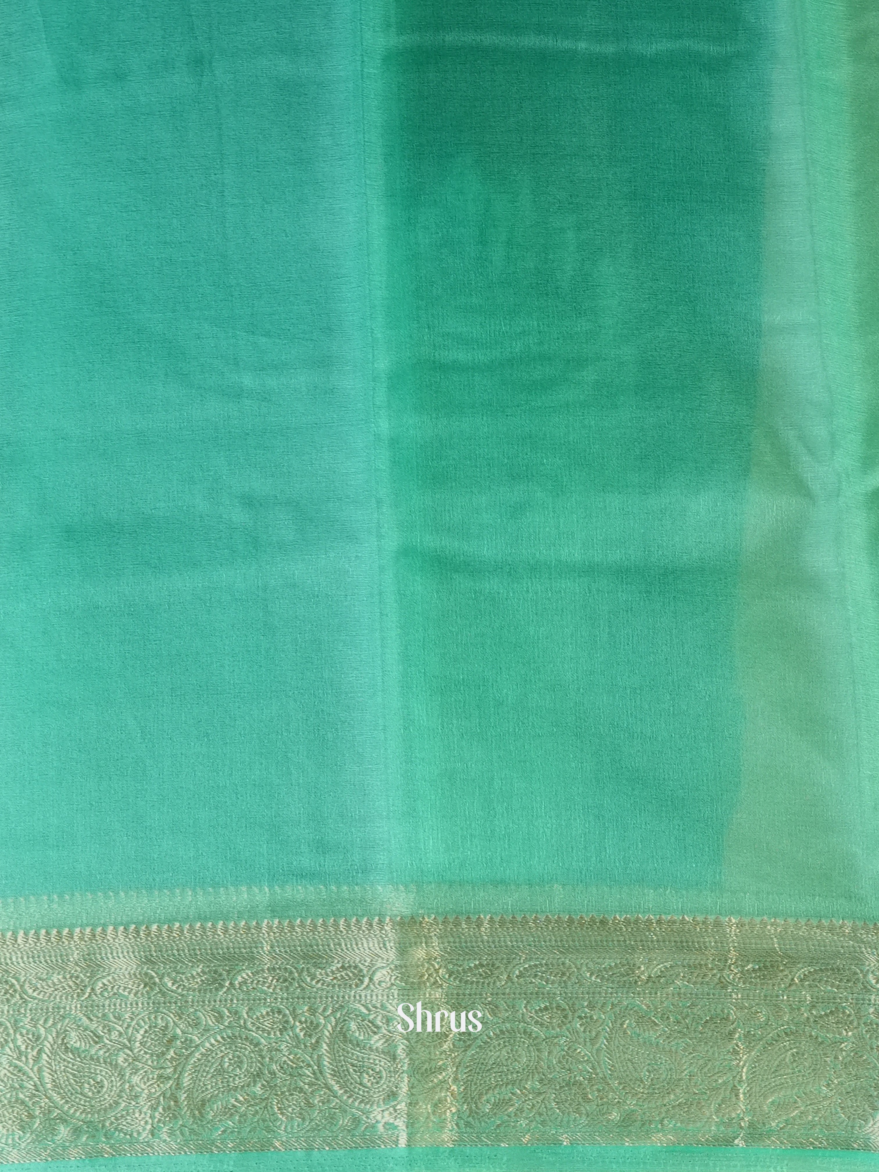 Teal - Semi Georgette Saree - Shop on Shrus.com