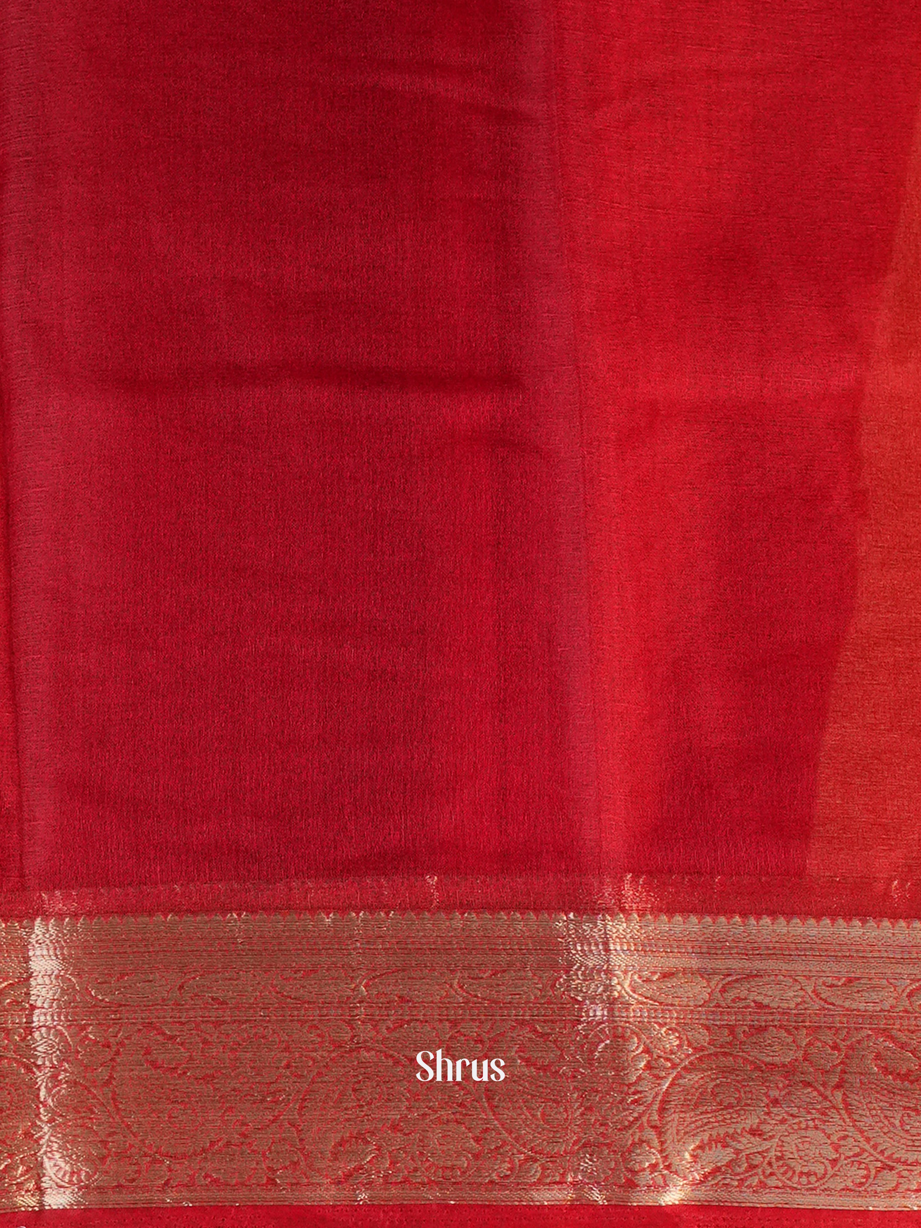 Red - Semi Georgette Saree - Shop on Shrus.com