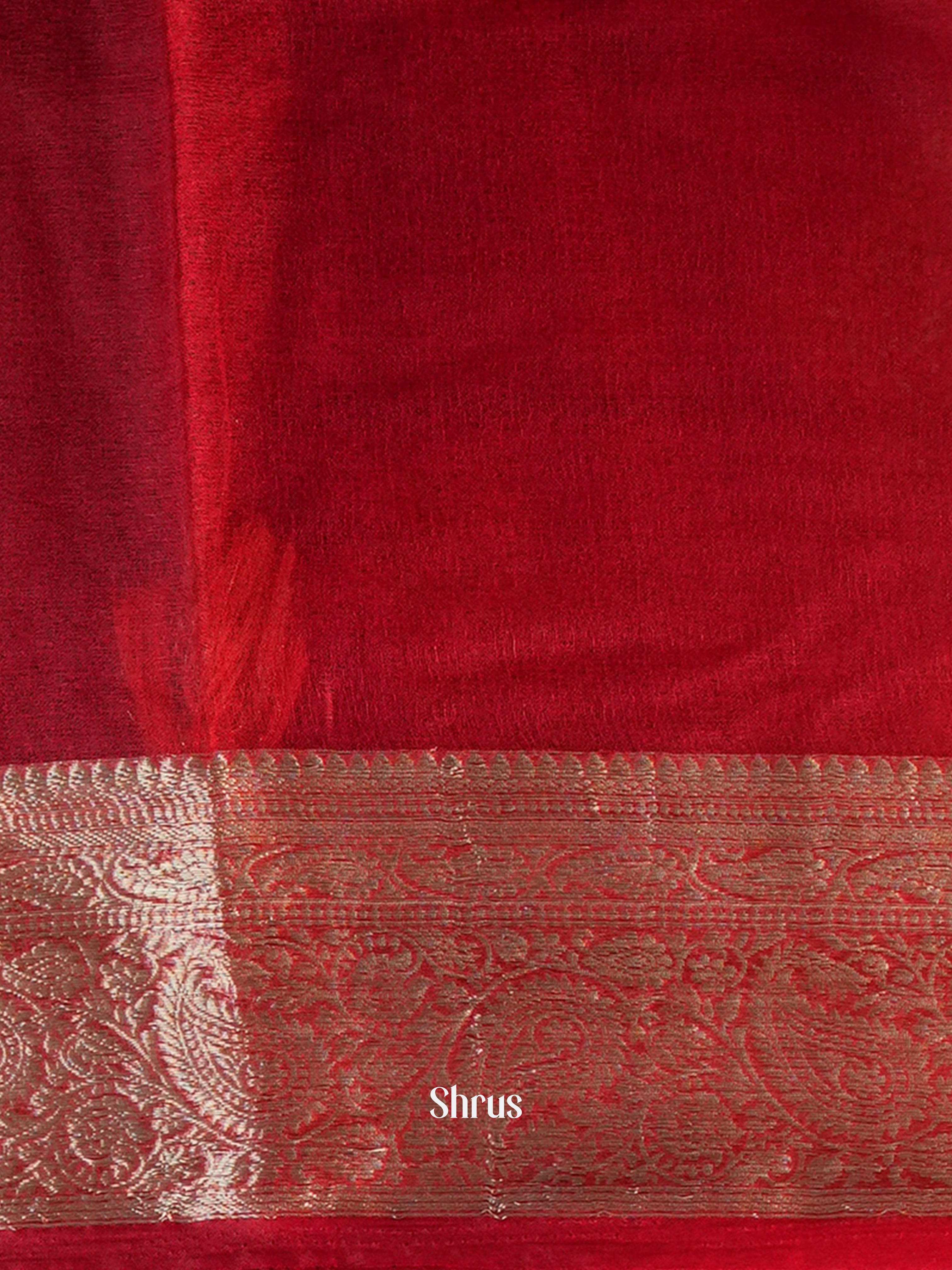 Red - Semi Georgette Saree - Shop on Shrus.com