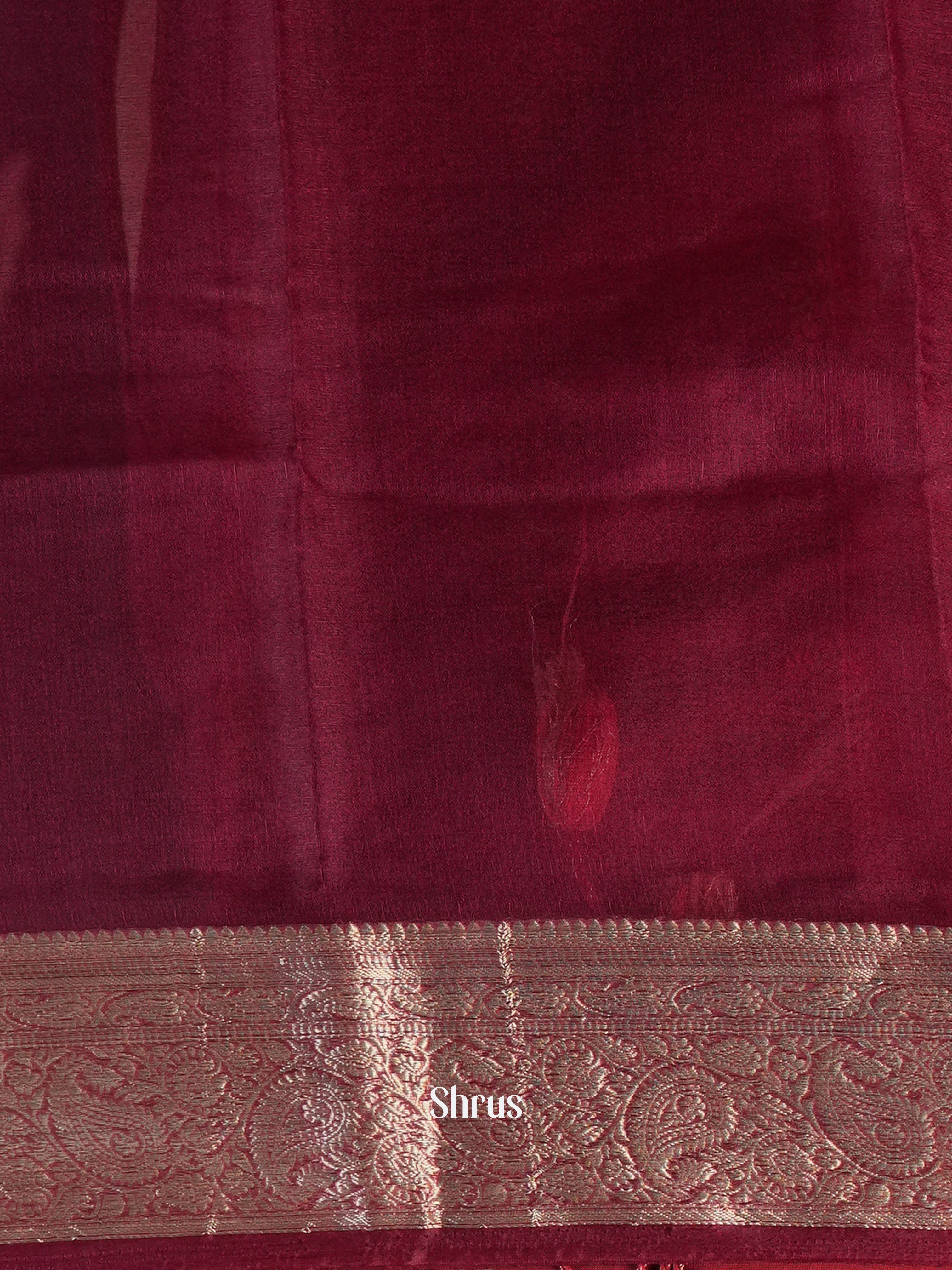 Wine - Semi Georgette Saree - Shop on Shrus.com