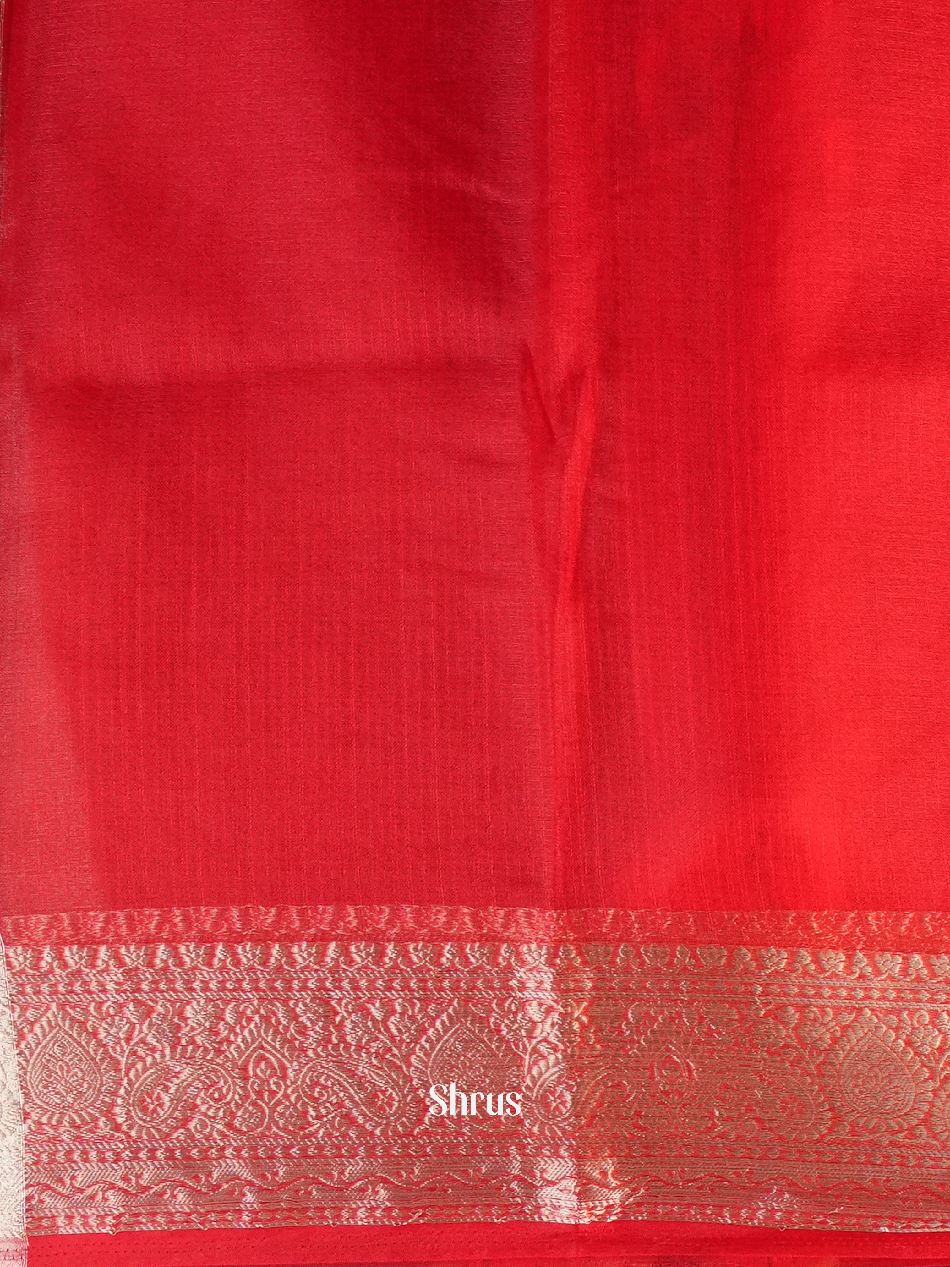 Red - Semi Georgette Saree - Shop on Shrus.com