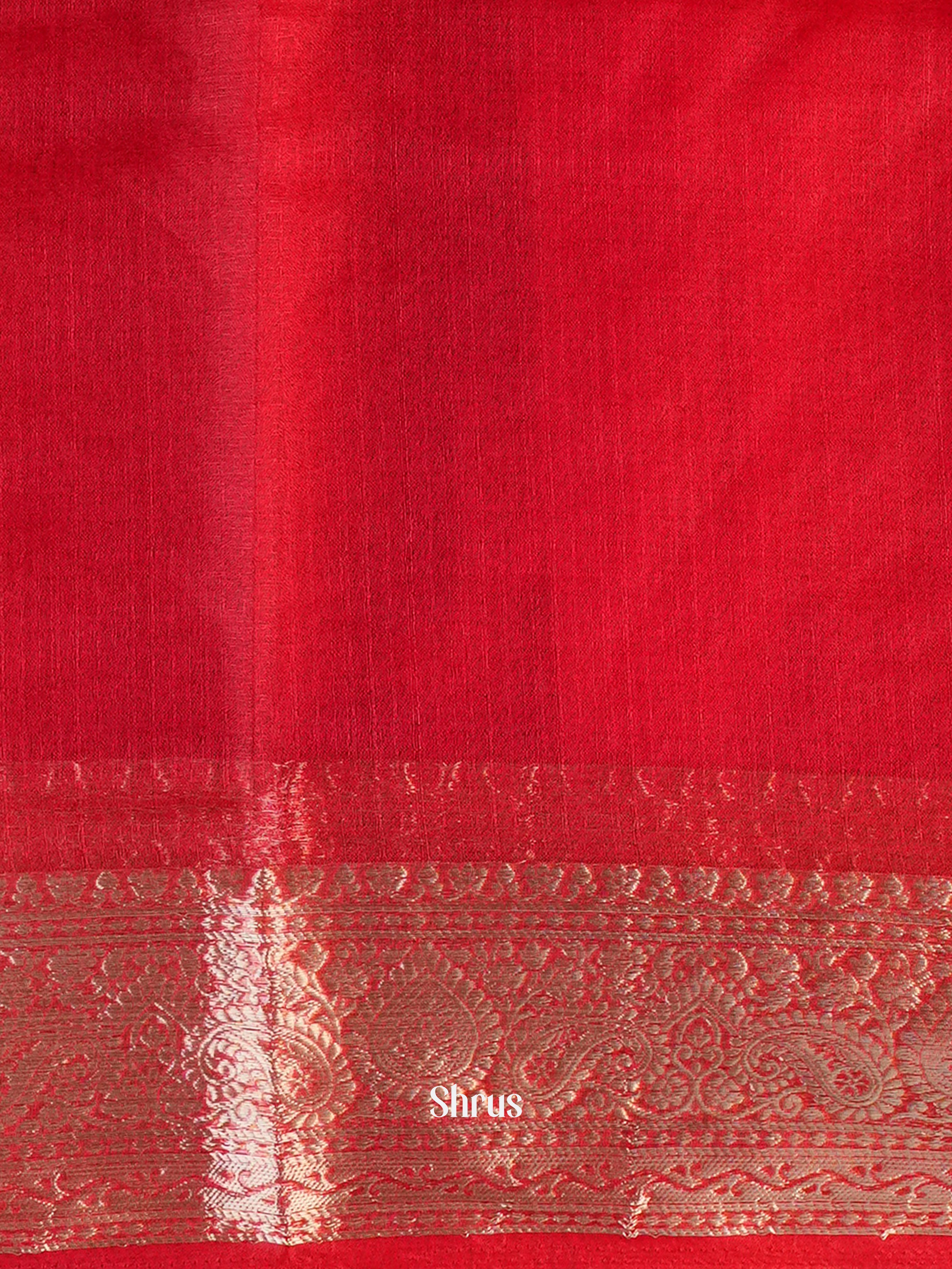 Red - Semi Georgette Saree - Shop on Shrus.com