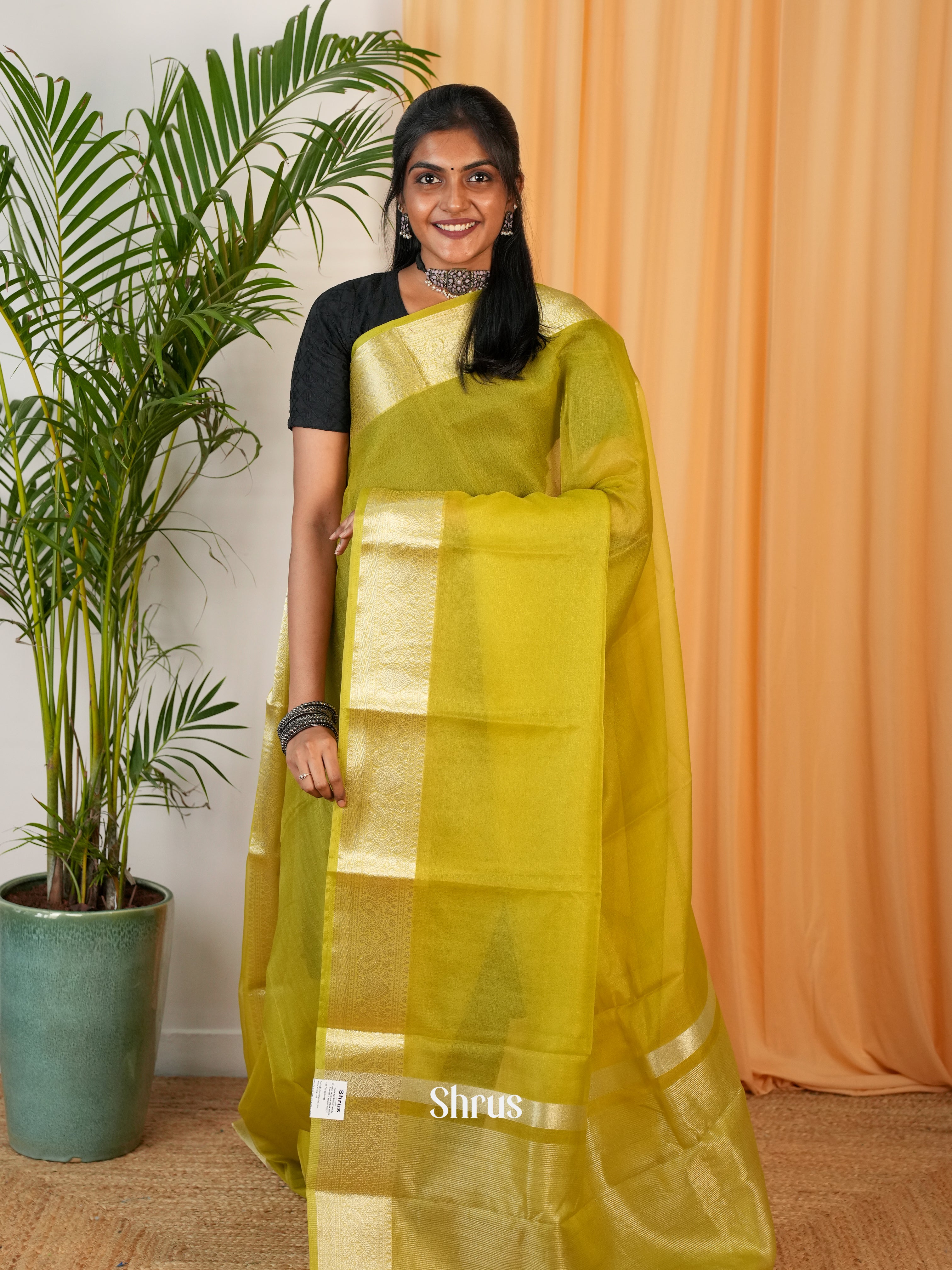 Mathulir Green- Semi Georgette Saree - Shop on Shrus.com