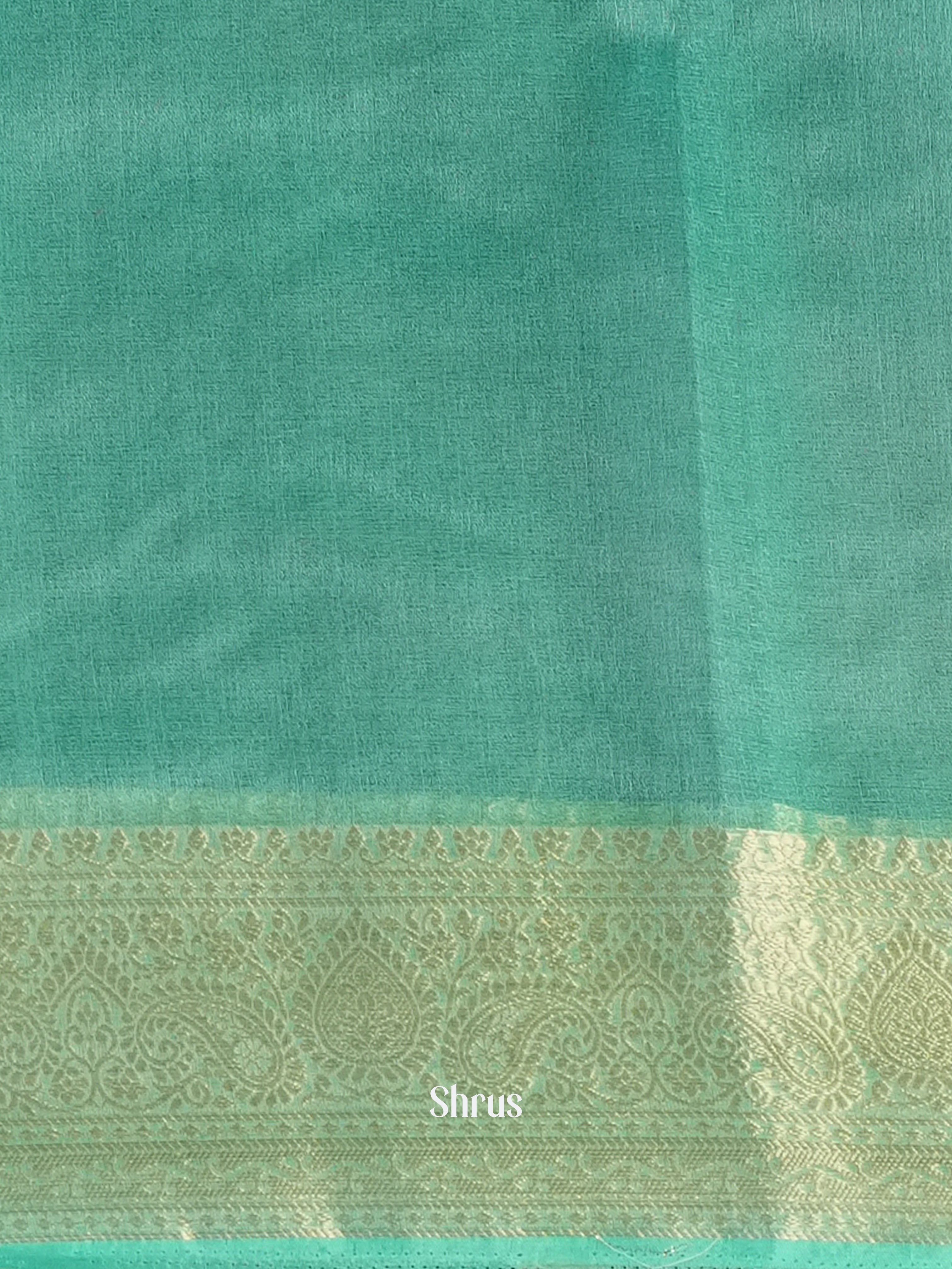 Teal - Semi Georgette Saree - Shop on Shrus.com